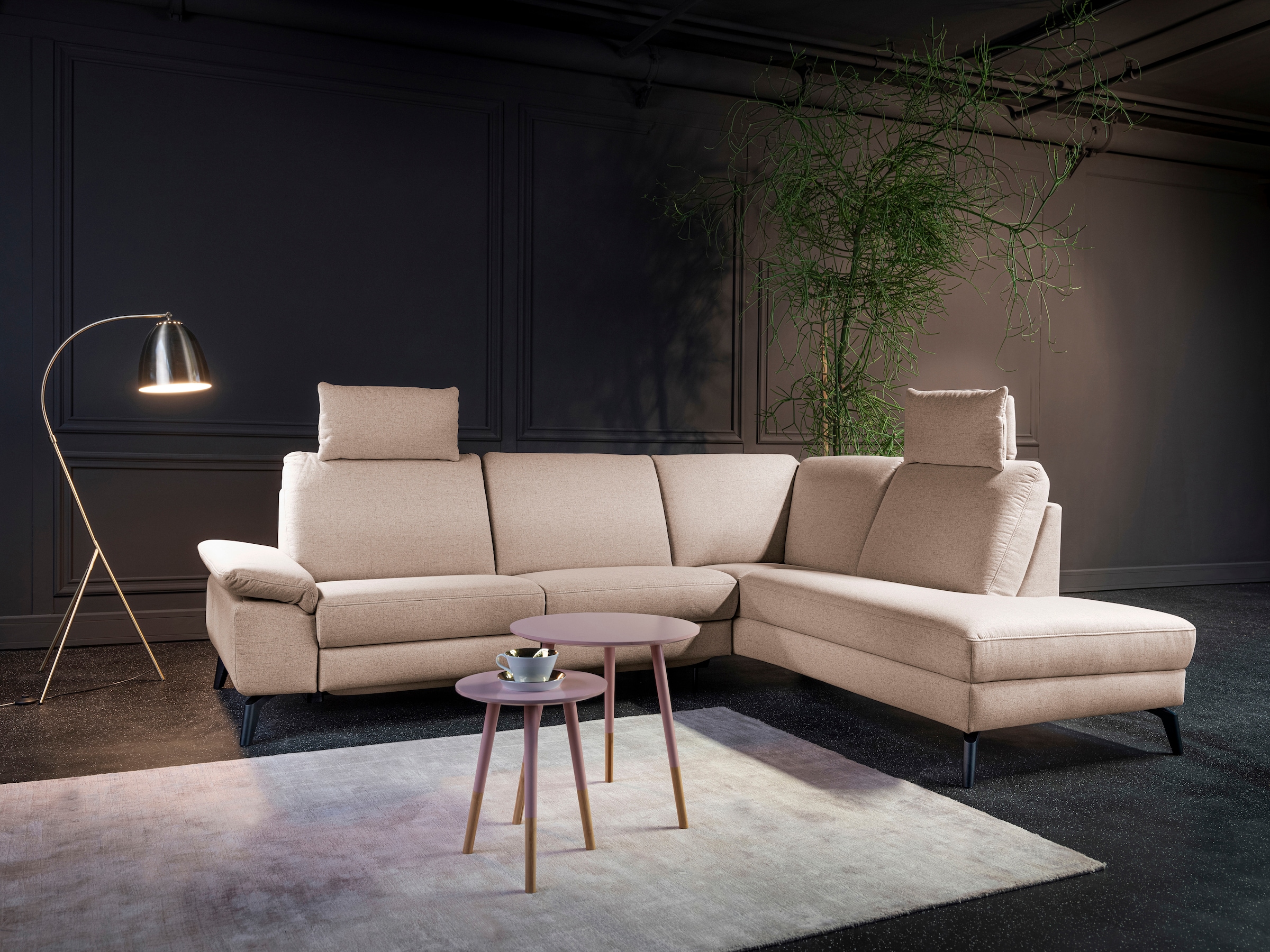 alina Ecksofa, inkl. Kopfstützen, wahlweise mit Relaxfunktion, Breite: 243 cm