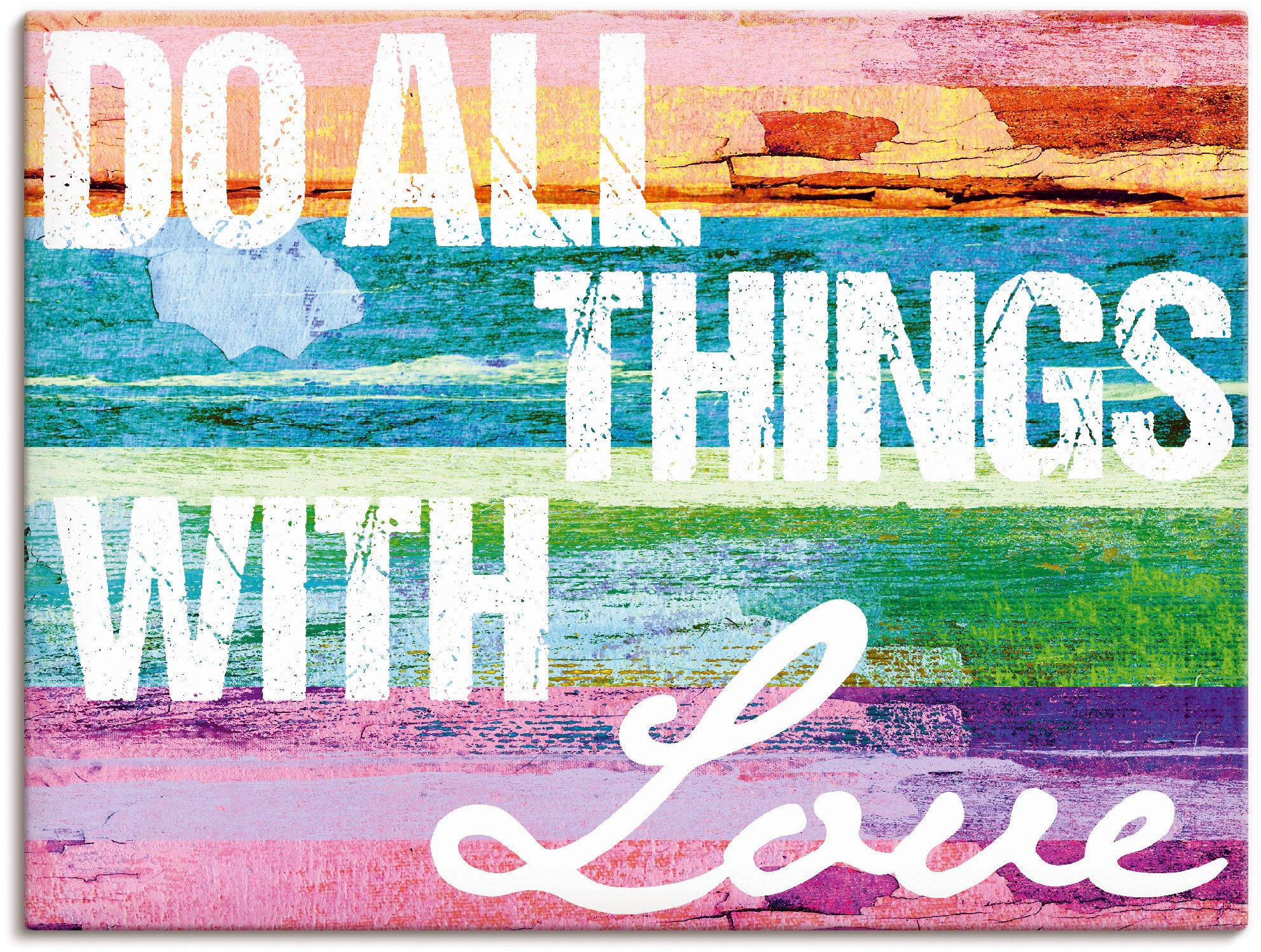 Artland Wandbild "Tu alles mit Liebe" Sprüche & Texte 1 Stk. tlg. als Leinw günstig online kaufen