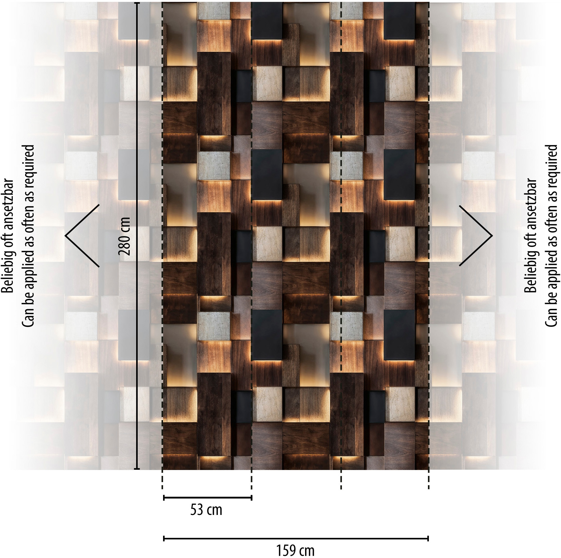 living walls Fototapete »The Wall 4 Graphics – Moderne Holzwandverkleidung Vlies-Fototapete« 3D-Optik | Holz | matt leicht strukturiert Moderne Holzwandverkleidung mit markanter 3D-Wirkung