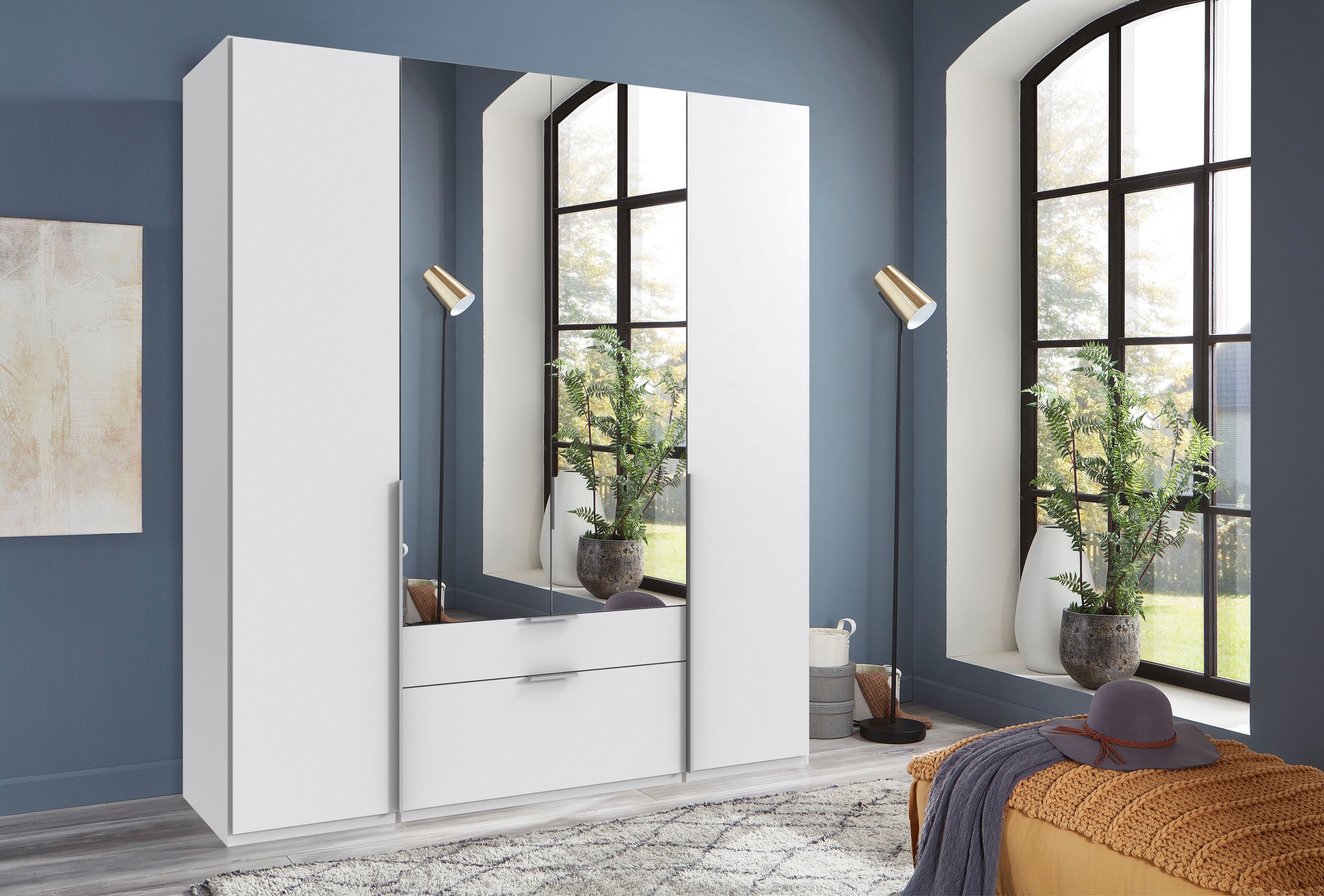 Wimex Drehtürenschrank "Mugano" mit langen oder kurzen Griffen aus Metall, günstig online kaufen