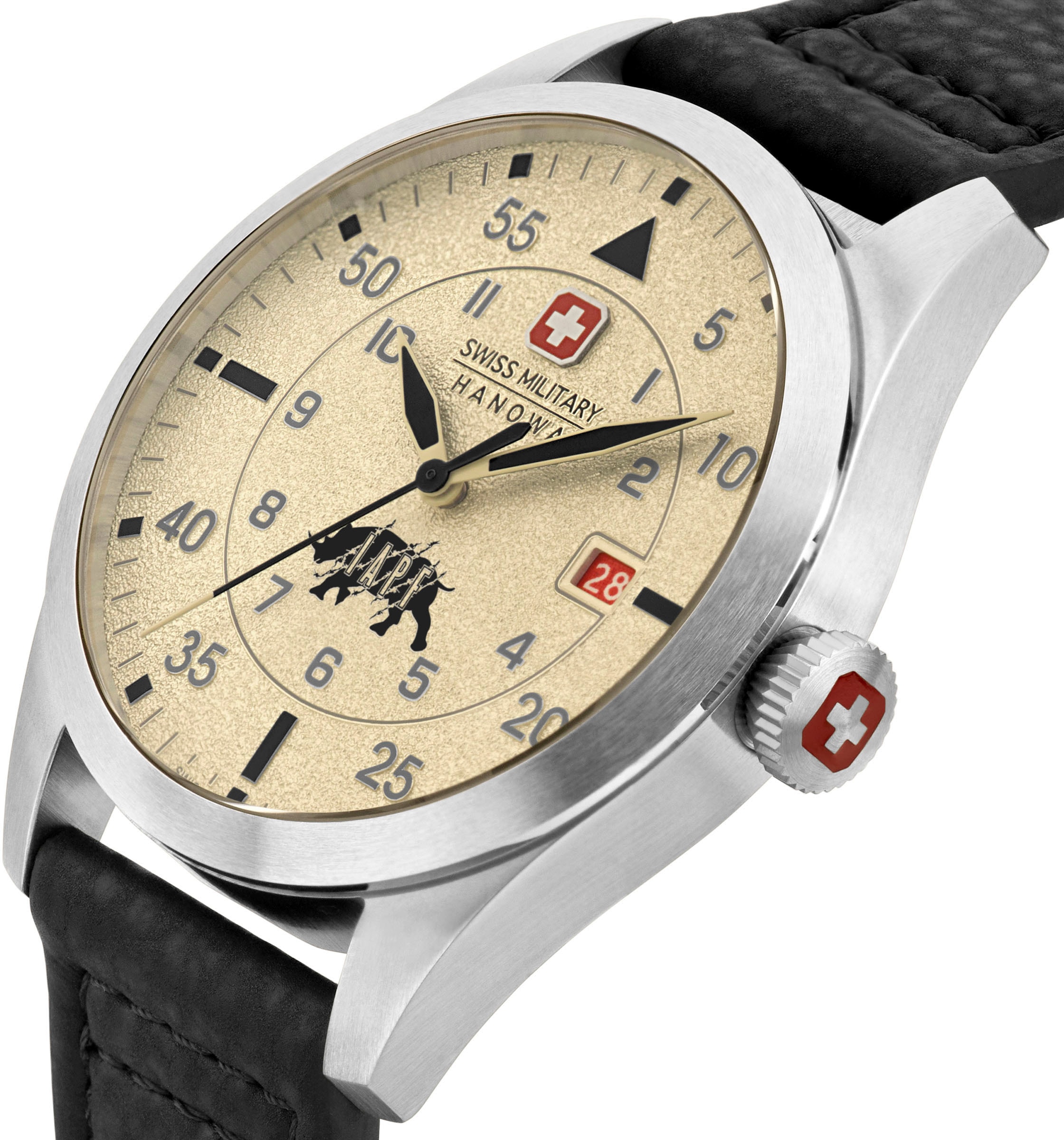 Swiss Military Hanowa Quarzuhr »LEAD RANGER, SMWGN0001230«, Armbanduhr, Herrenuhr, Schweizer Uhr, Swiss Made, Datum, Saphirglas