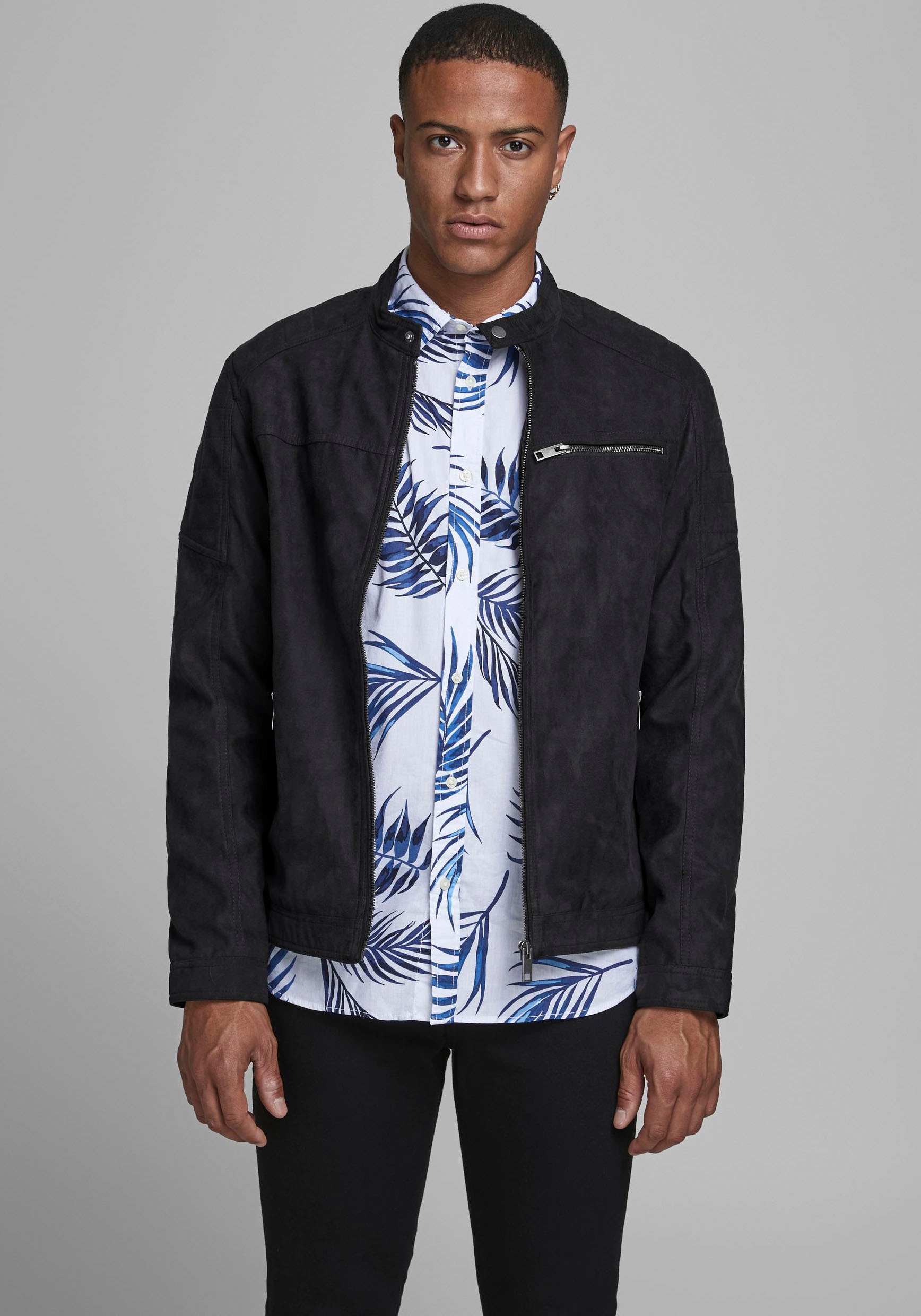 Jack & Jones Bikerjacke "JJEROCKY Bikerjacke mit verstellbarem Saum und Rei günstig online kaufen