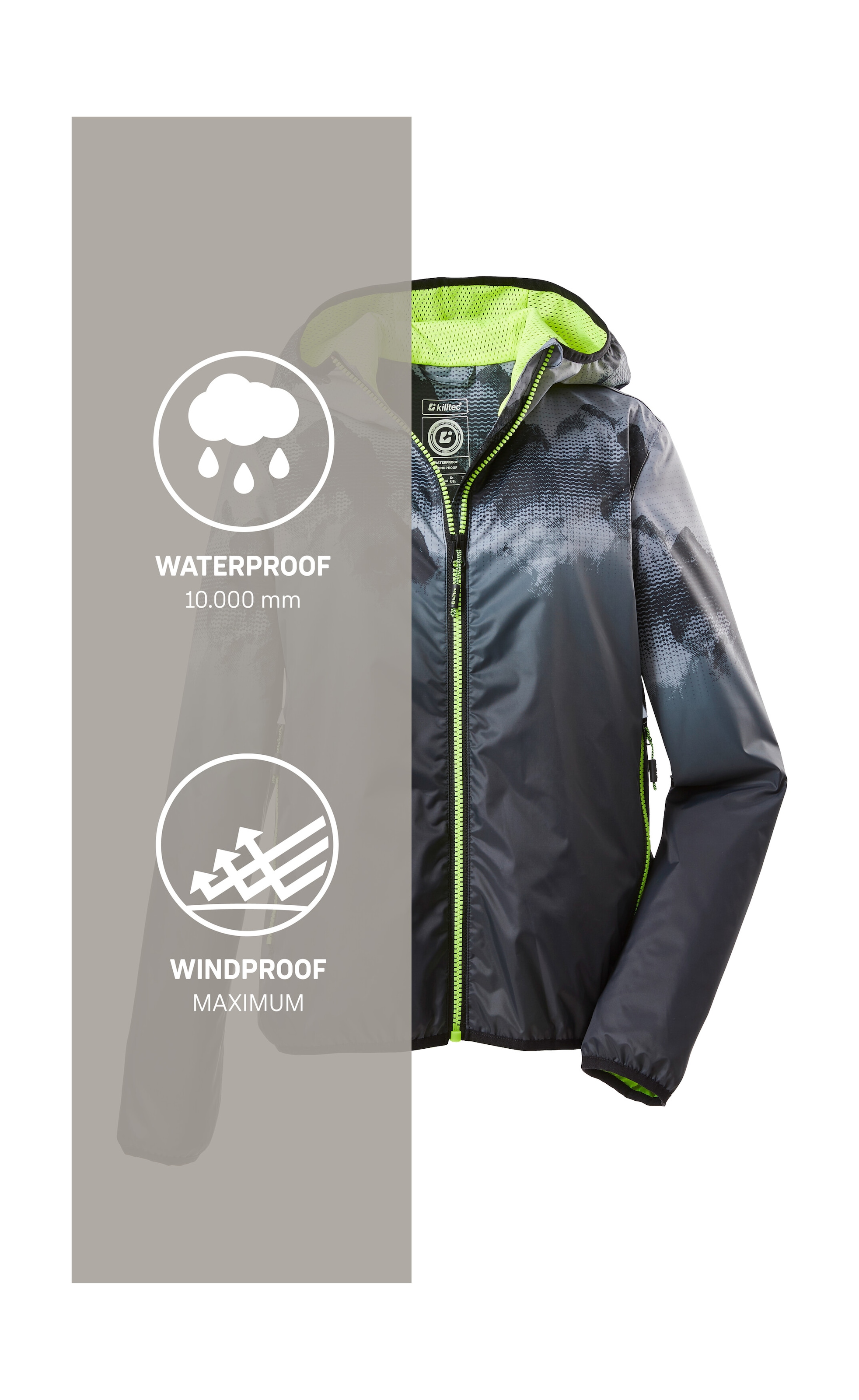 Killtec Outdoorjacke »Lyse BYS JCKT B«, Leichte, wasserdichte Kinderjacke, klein verpackbar, cooles Muster