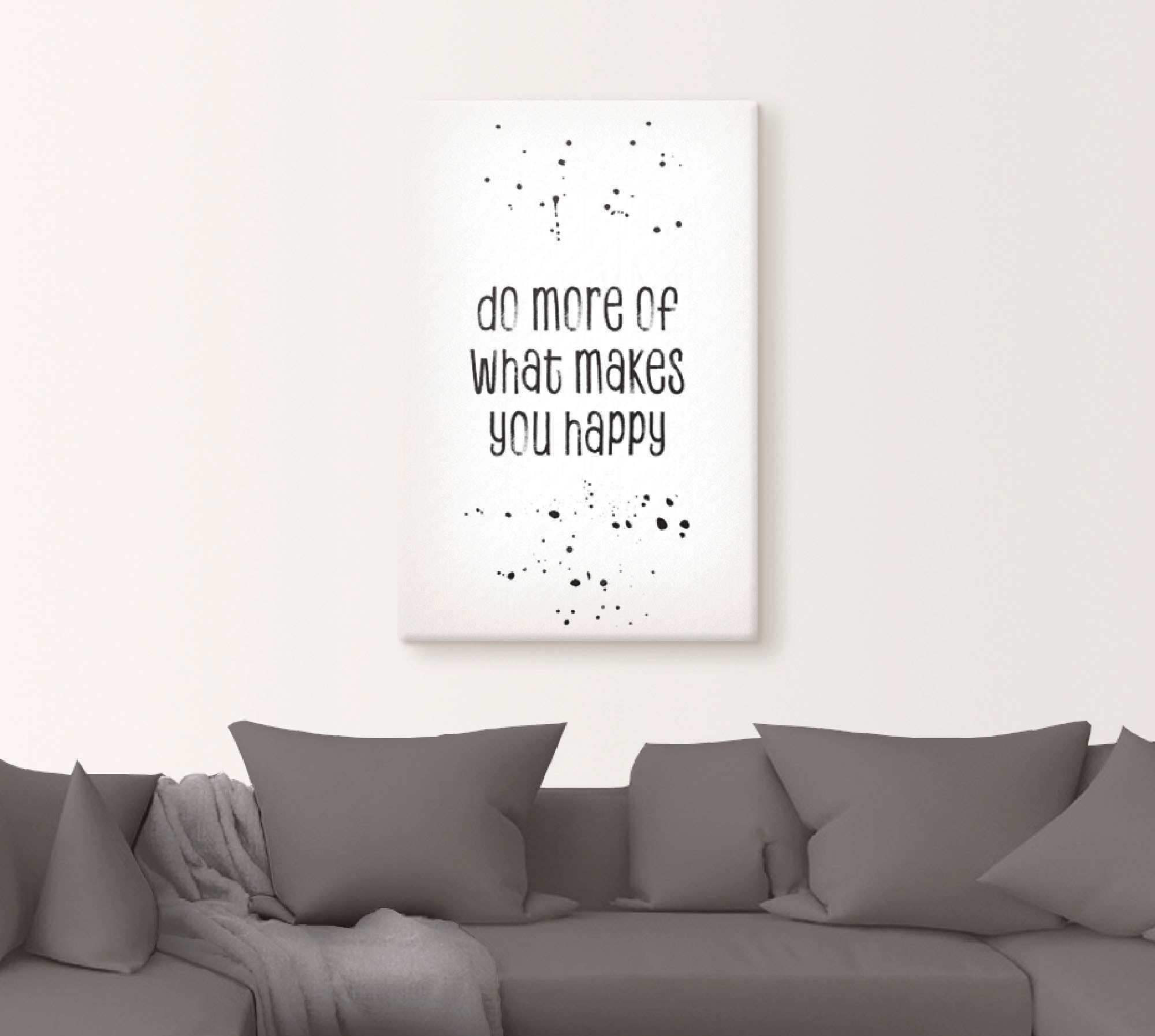Artland Leinwandbild »Mehr von dem, was glücklich macht« Sprüche & Texte 1 Stk. tlg. auf Holzrahmen gespannt