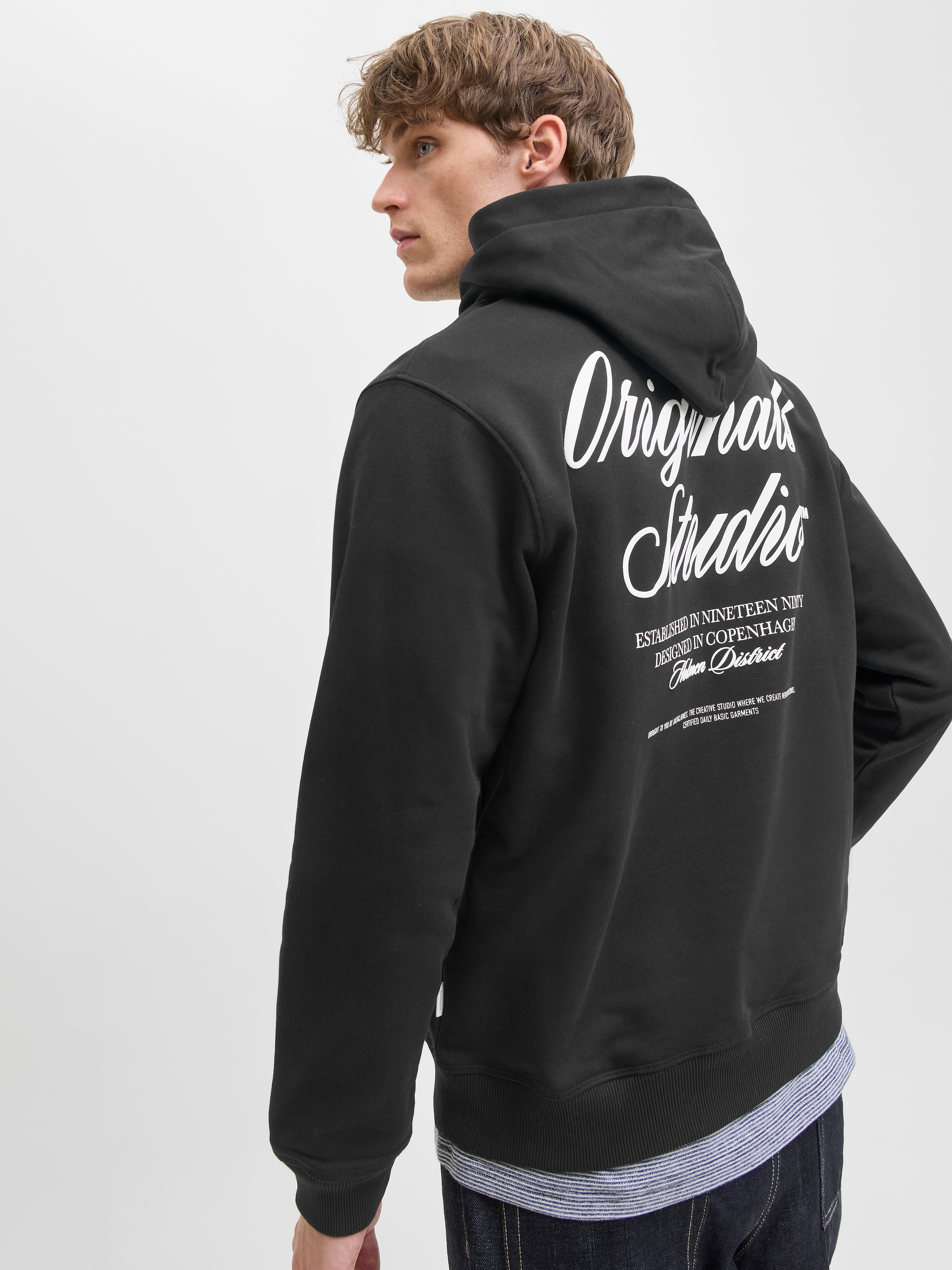 Jack & Jones Kapuzensweatshirt "JORNORREBRO TYPO BACK SWEAT HOOD SN", mit Print