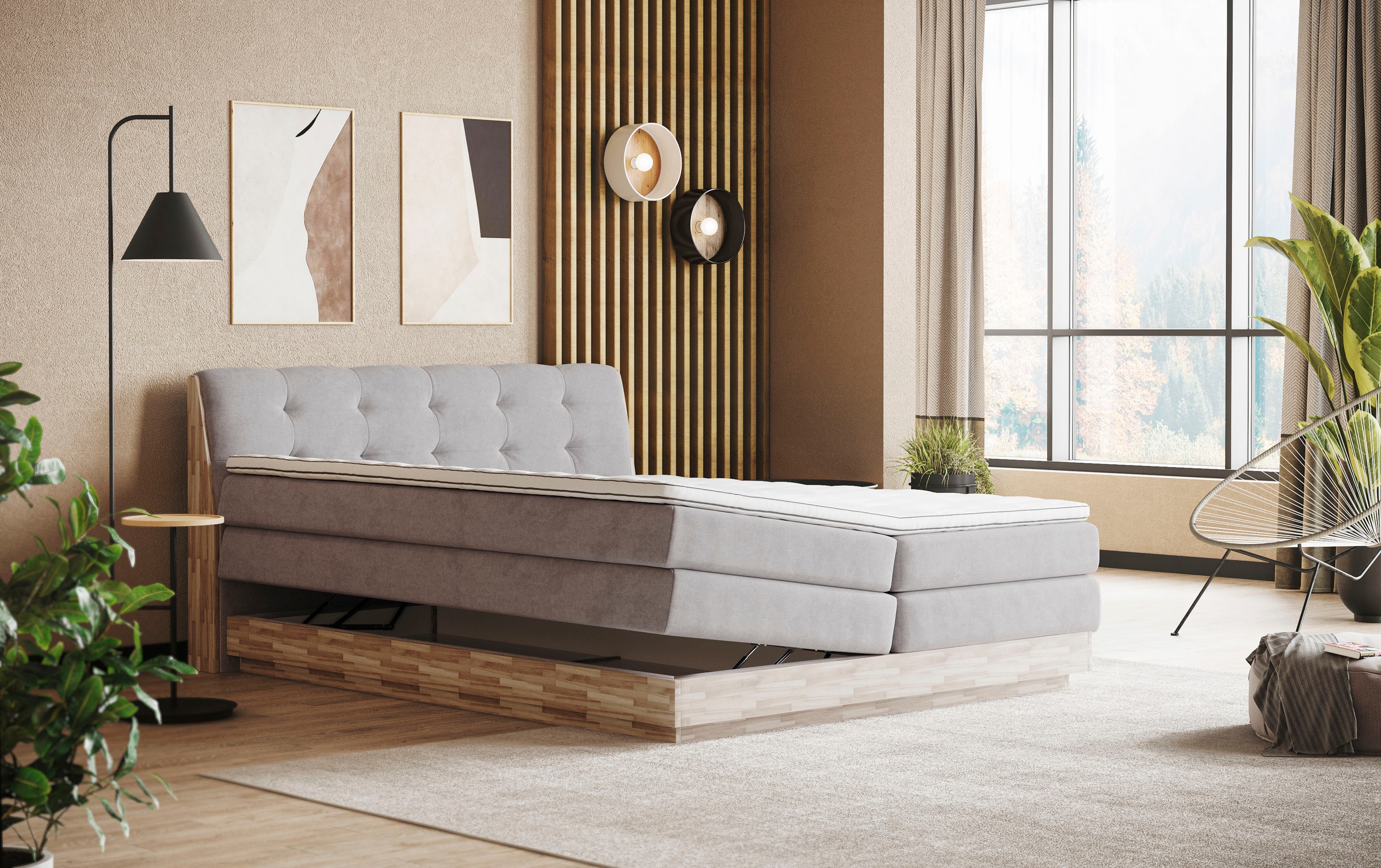 Home affaire Boxspringbett »Naome«, Boxspringbett, Inklusive Topper