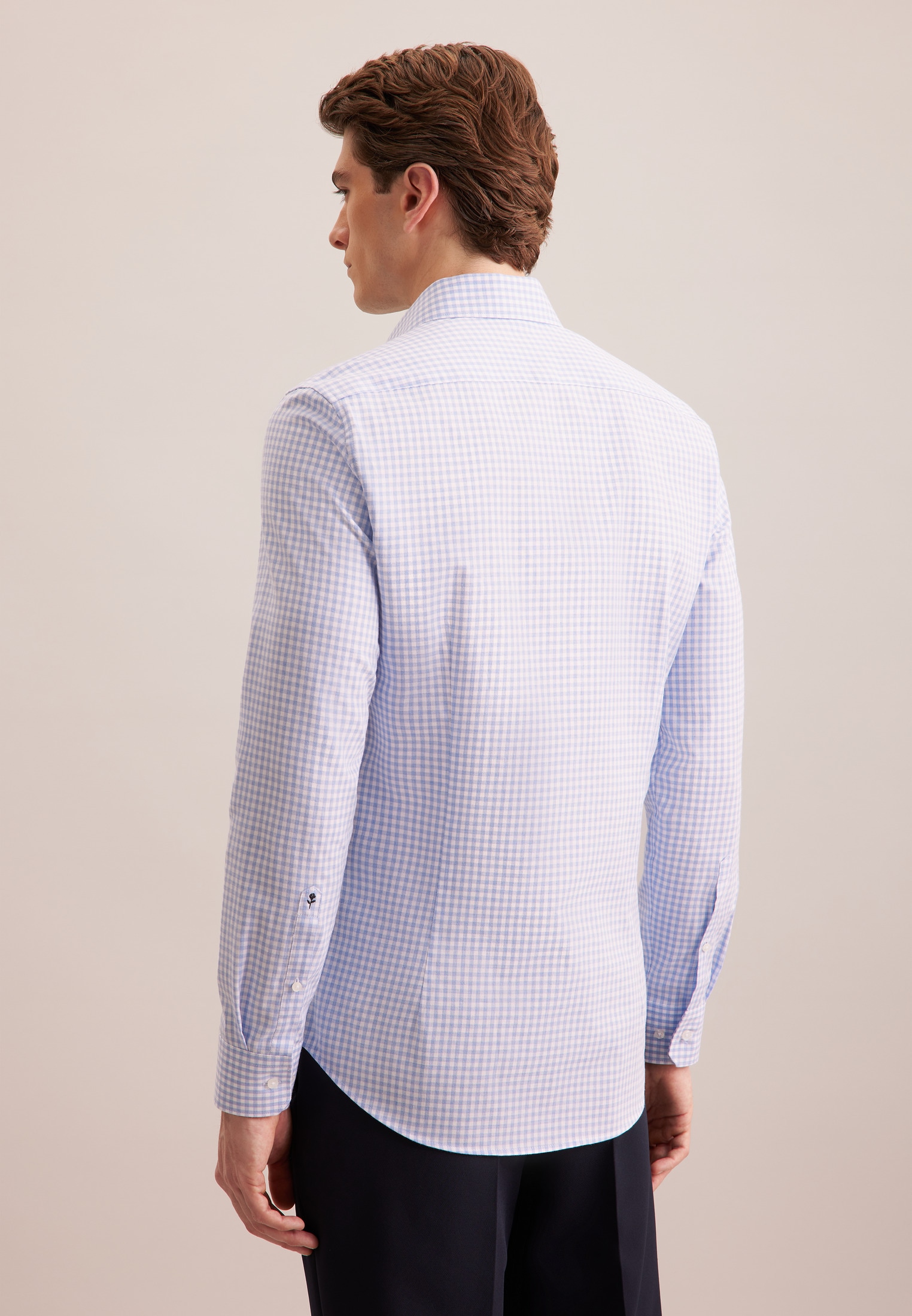 seidensticker Flanellhemd »Schwarze Rose« Shaped 1/1 Kentkragen Karo