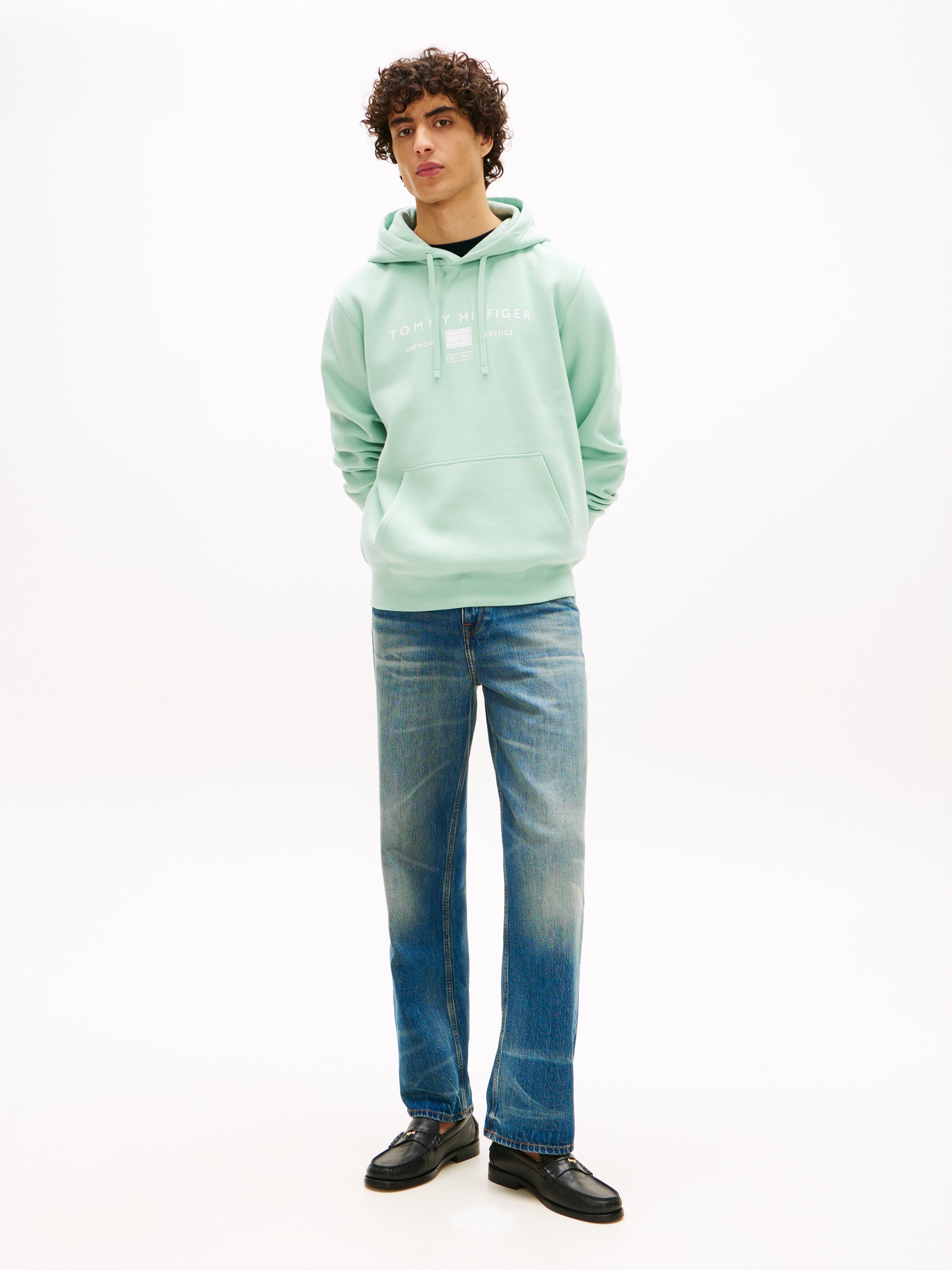 Tommy Hilfiger Sweat à Capuche Brand Love Mono Stack Crushed Mint M 2