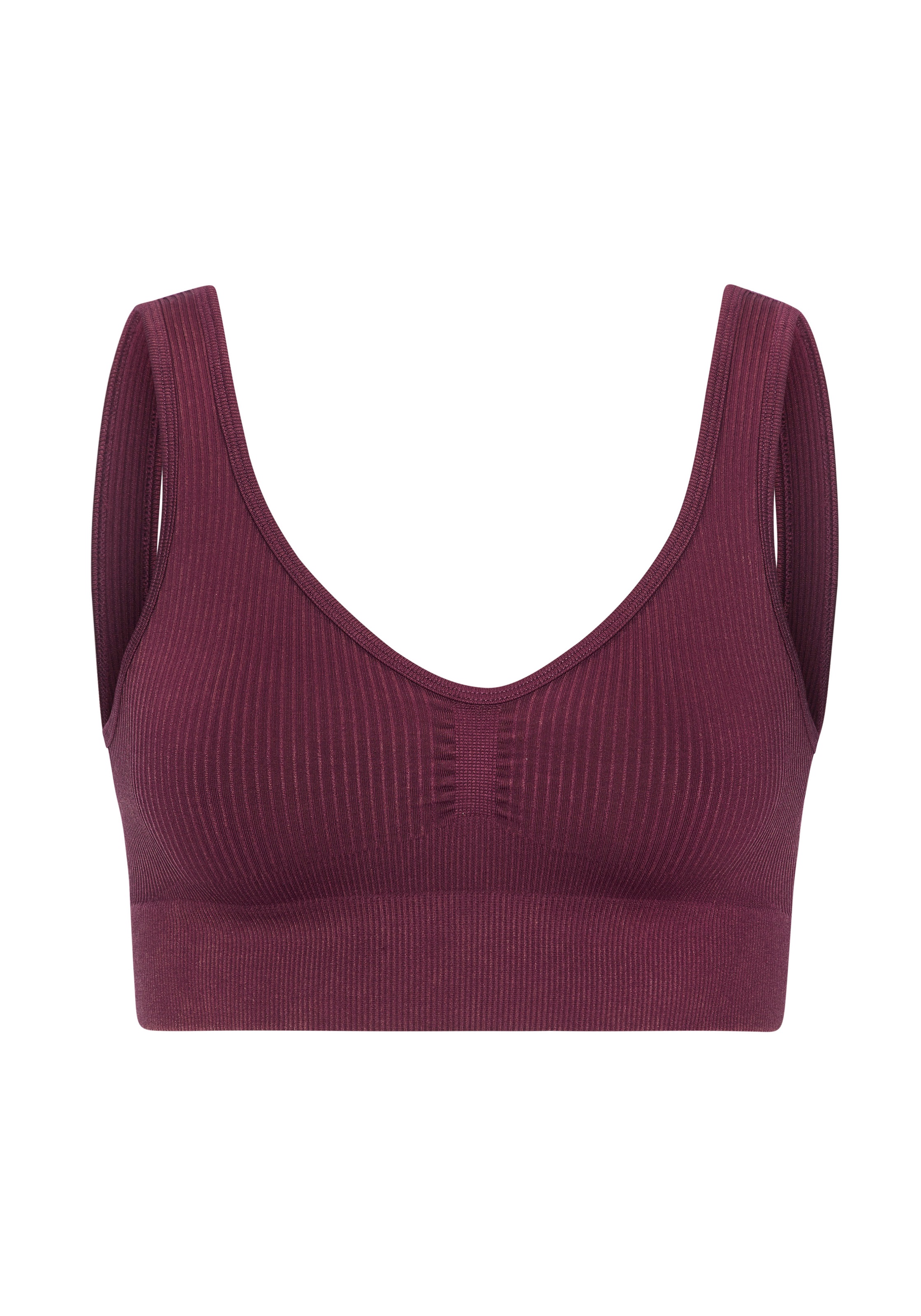 LASCANA ACTIVE Sporttop, mit Rippstruktur und abgerundeten V-Ausschnitt günstig online kaufen