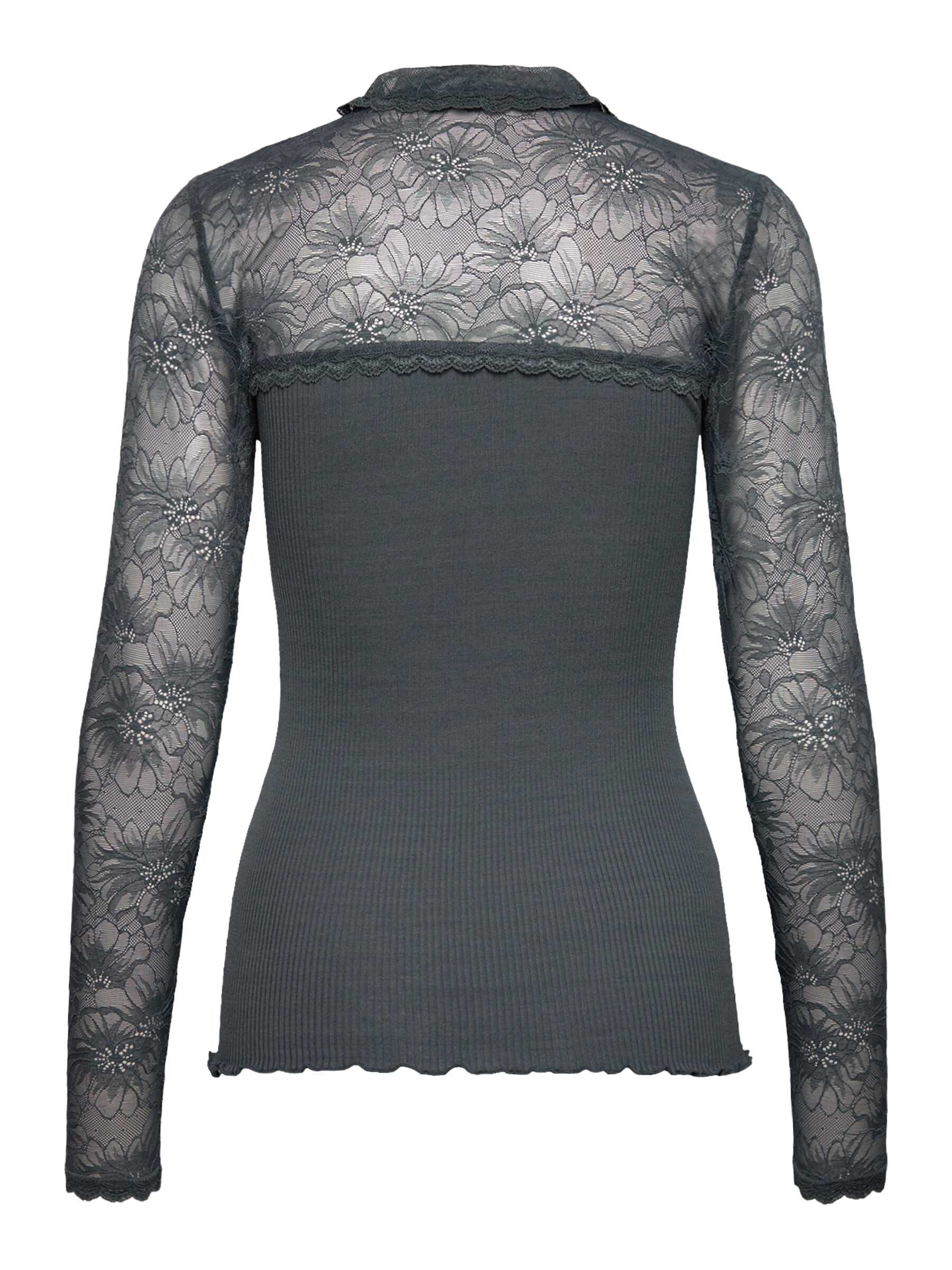 rosemunde Langarmshirt »Beatha lace shirt« Langarm, mit Polokragen und Knöpfen, mit Spitze, Seidenmix