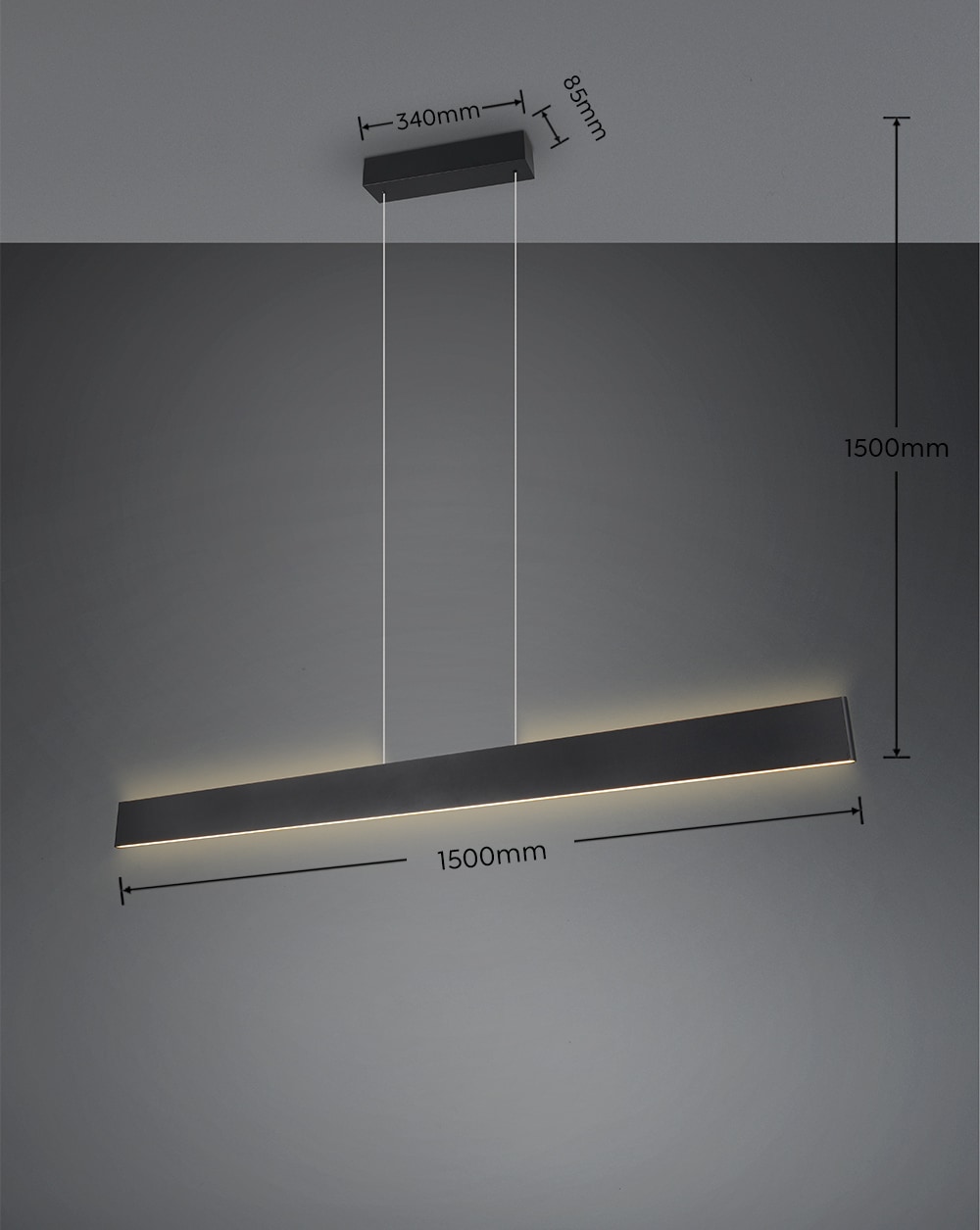 TRIO Leuchten LED Pendelleuchte »GALWAY, 35W LED Hängelampe 4200 Lumen, CCT Lichtfarbe einstellbar« LED-Board 1 Stk. Farbwechsler | warmweiß - kaltweiß LiftMe-Funktion 60-150cm Höhe, Touch Dimmer, up-and-down Licht