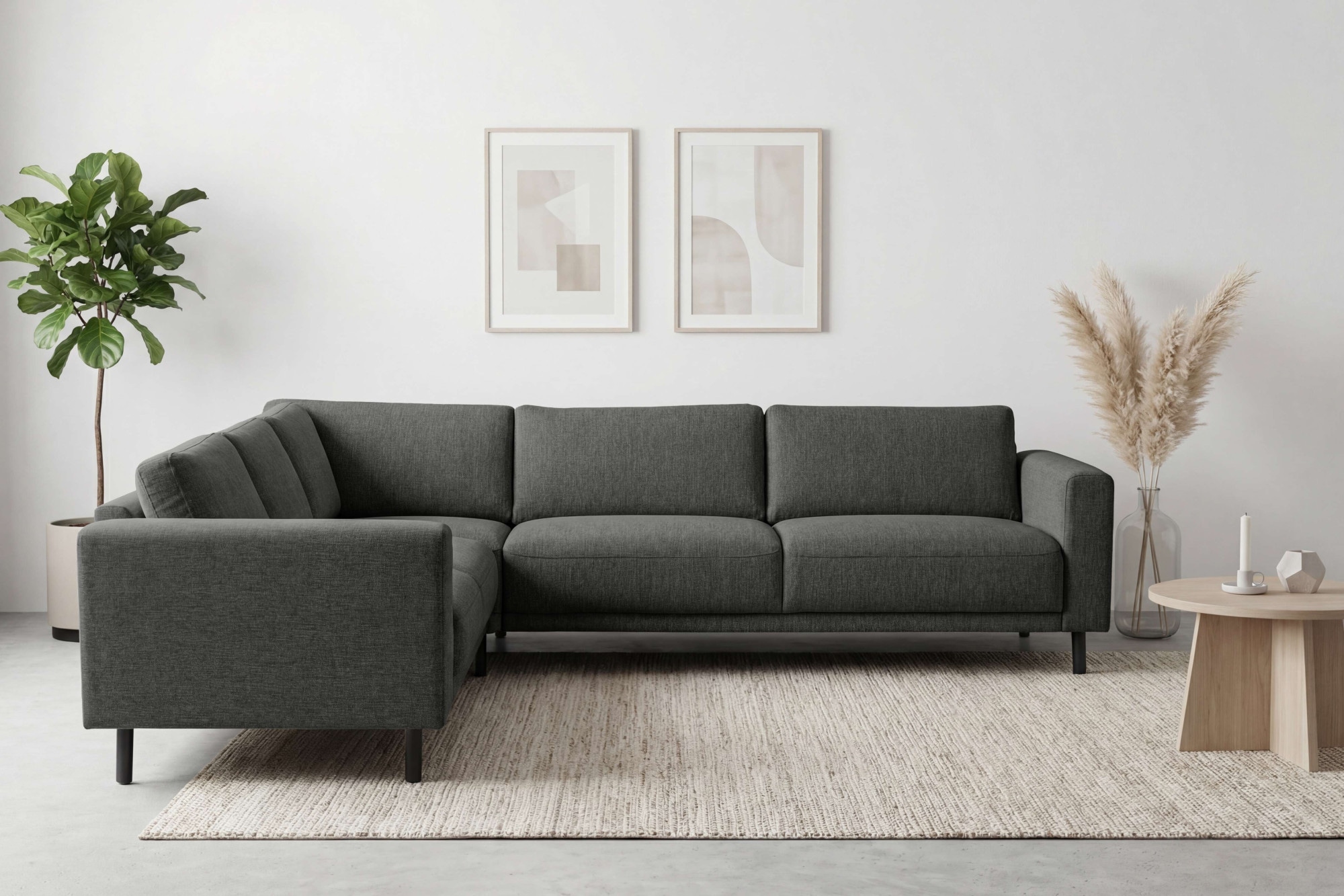 Home affaire Ecksofa »Sveeva, L-Form, B.288 cm, schwarze Metallfüße« langlebiger Webstoff, mit Wellenunterfederung, viele Farben