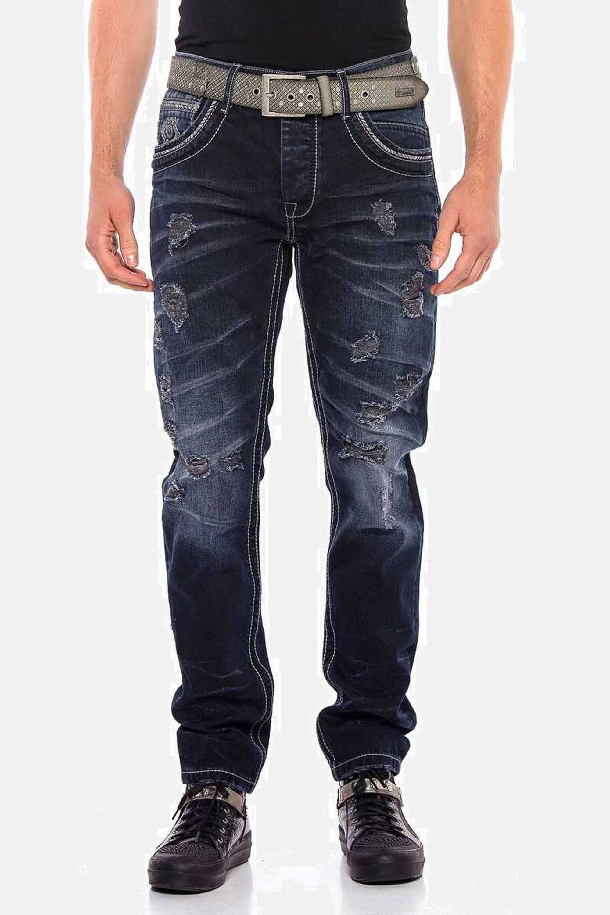 Cipo & Baxx Regular-fit-Jeans »Jeans«, mit lässigen Destroyed-Elementen, CD539