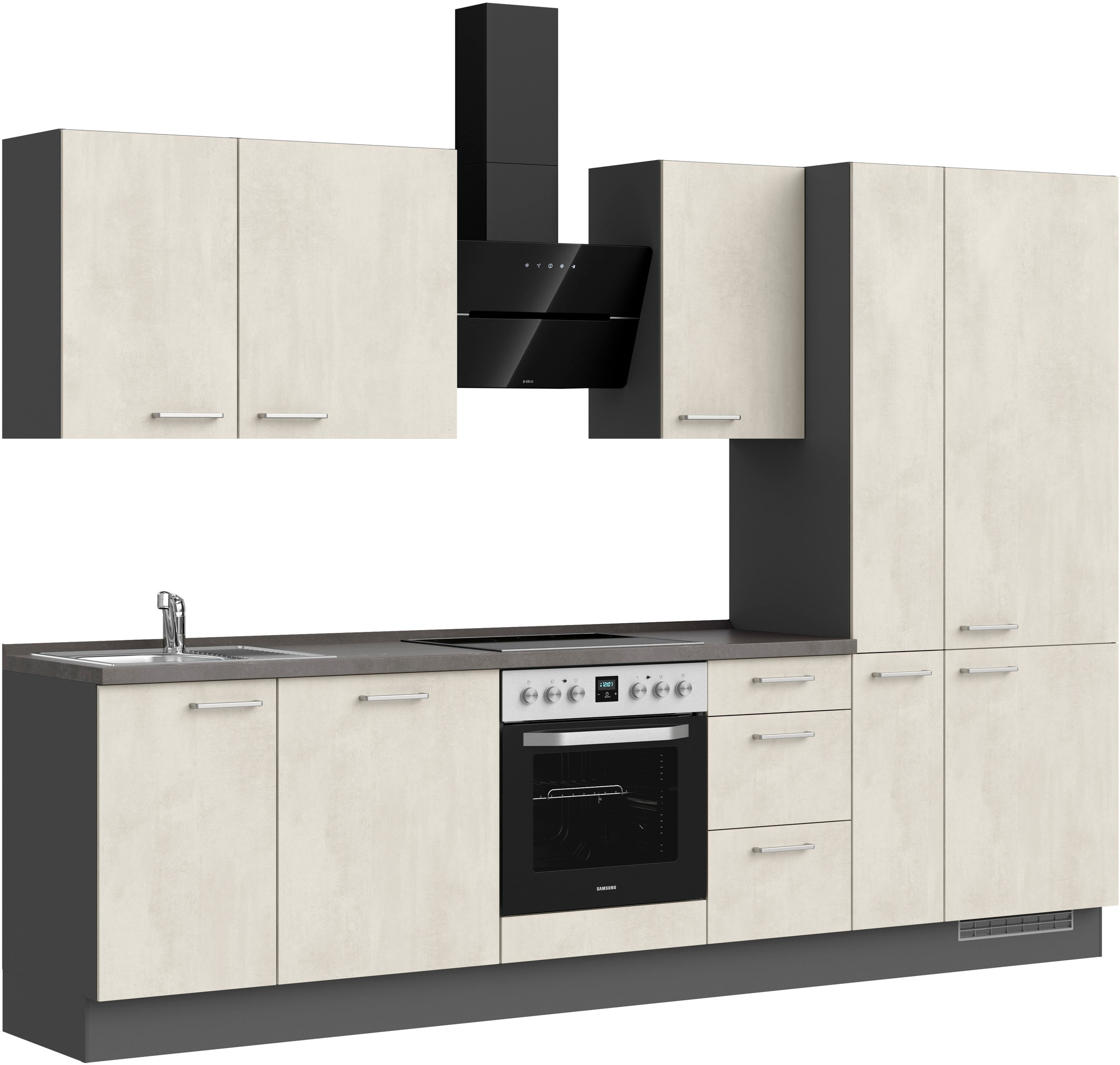 nobilia® Küchenzeile »"Riva II"«, vormontiert, Ausrichtung wählbar, Breite 300 cm, wahlw. mit E-Geräten