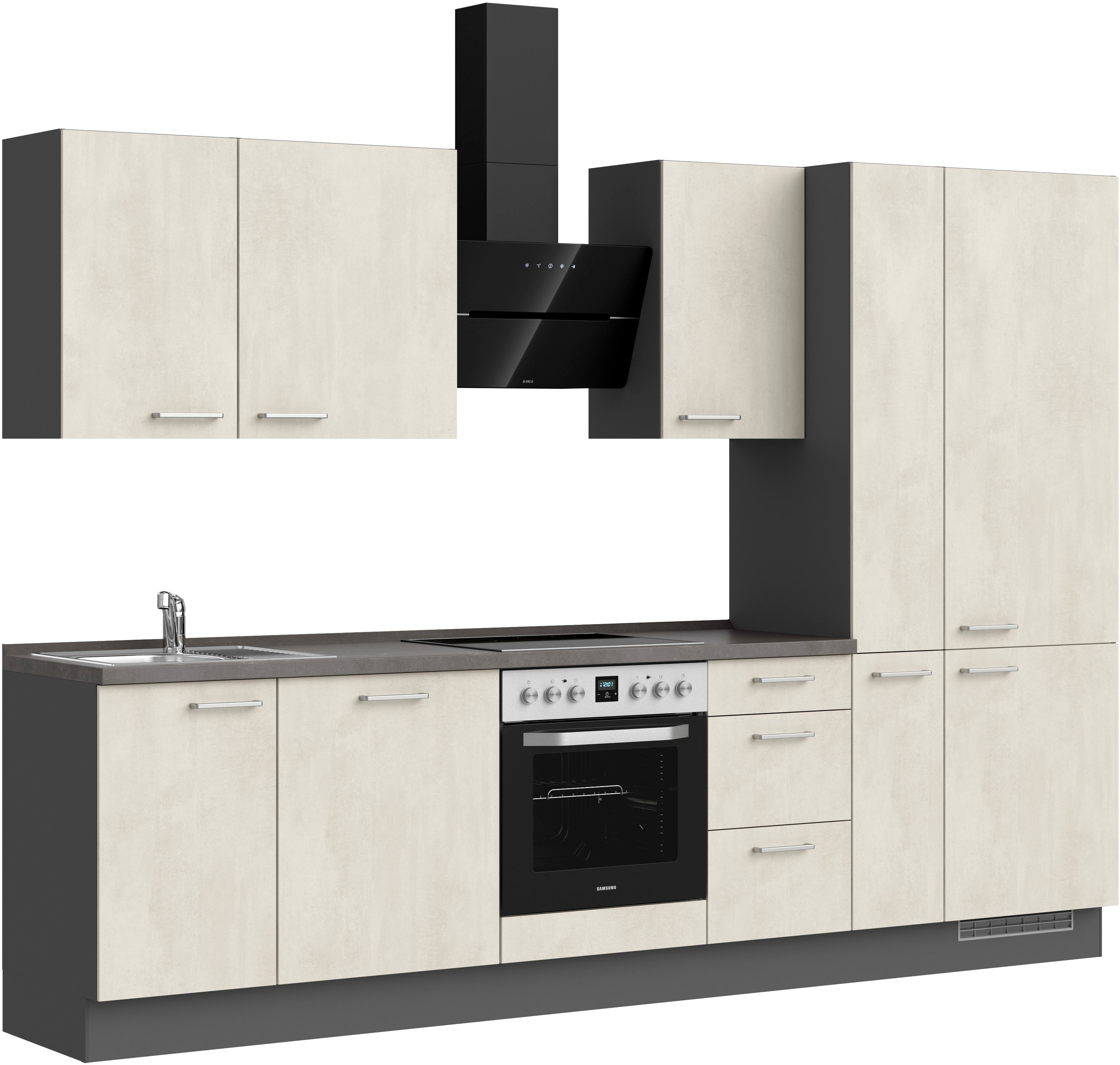 Thumbnail - nobilia Küchenzeile ""Riva II"" vormontiert, Ausrichtung wählbar, Breite 300 cm, wahlw. mit E-Geräten