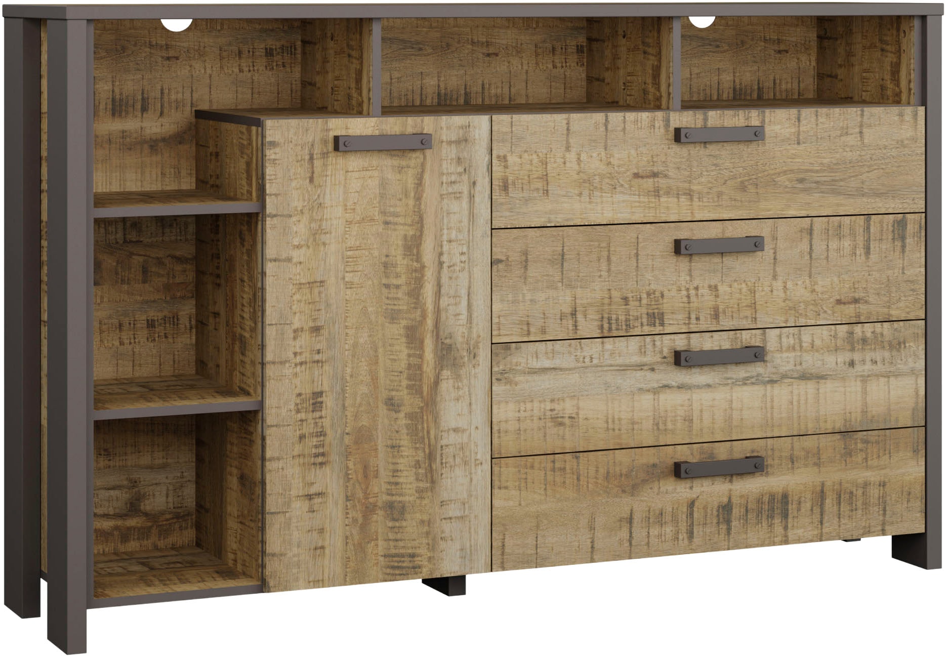 FORTE Sideboard "FORTE CLIF Sideboard mit 1 Tür und 4 Schubladen" B/H/T 161/102,3/41,6 cm, viel Stauraum