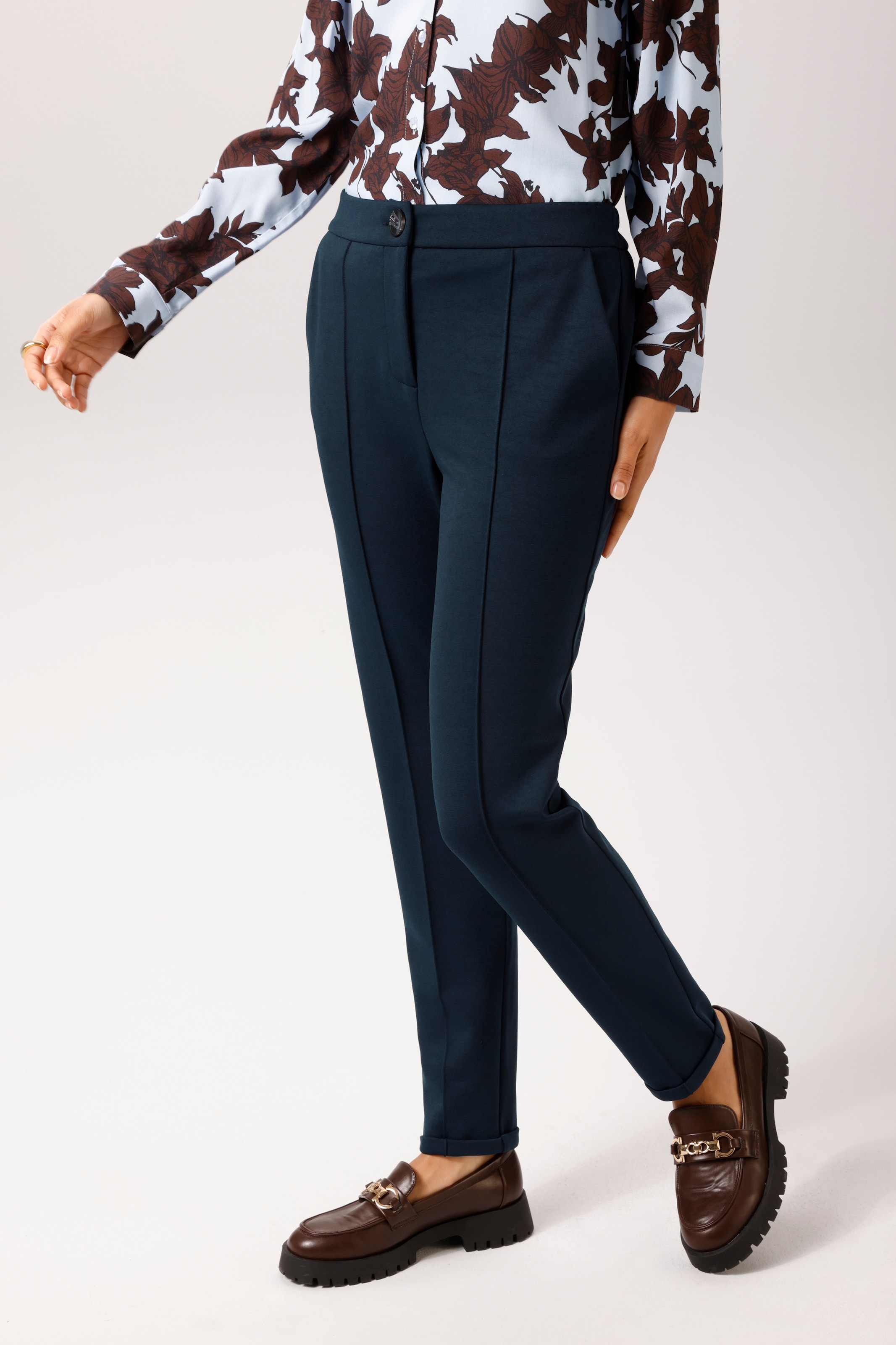 Aniston CASUAL Jerseyhose mit Biesen verziert