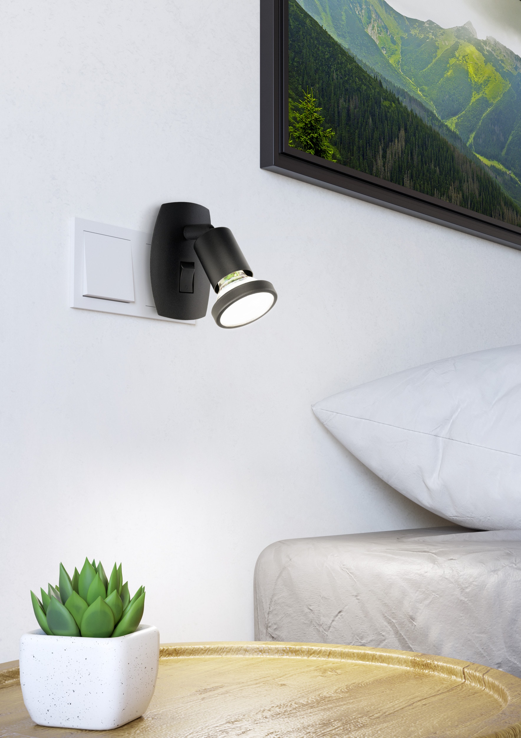 EGLO Steckdosenleuchte »PARRINI Steckerlampe - Stahl, Kunststoff - GU10 - 1X4,5W - IP20« GU10 1 Stk.