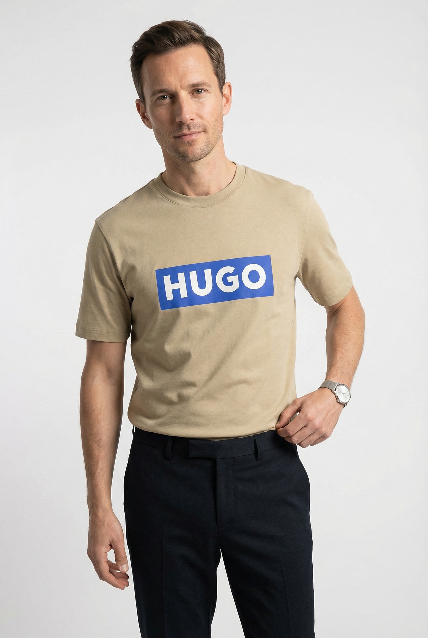 HUGO T-Shirt "Nico" mit großem Logo-Print, Unisex