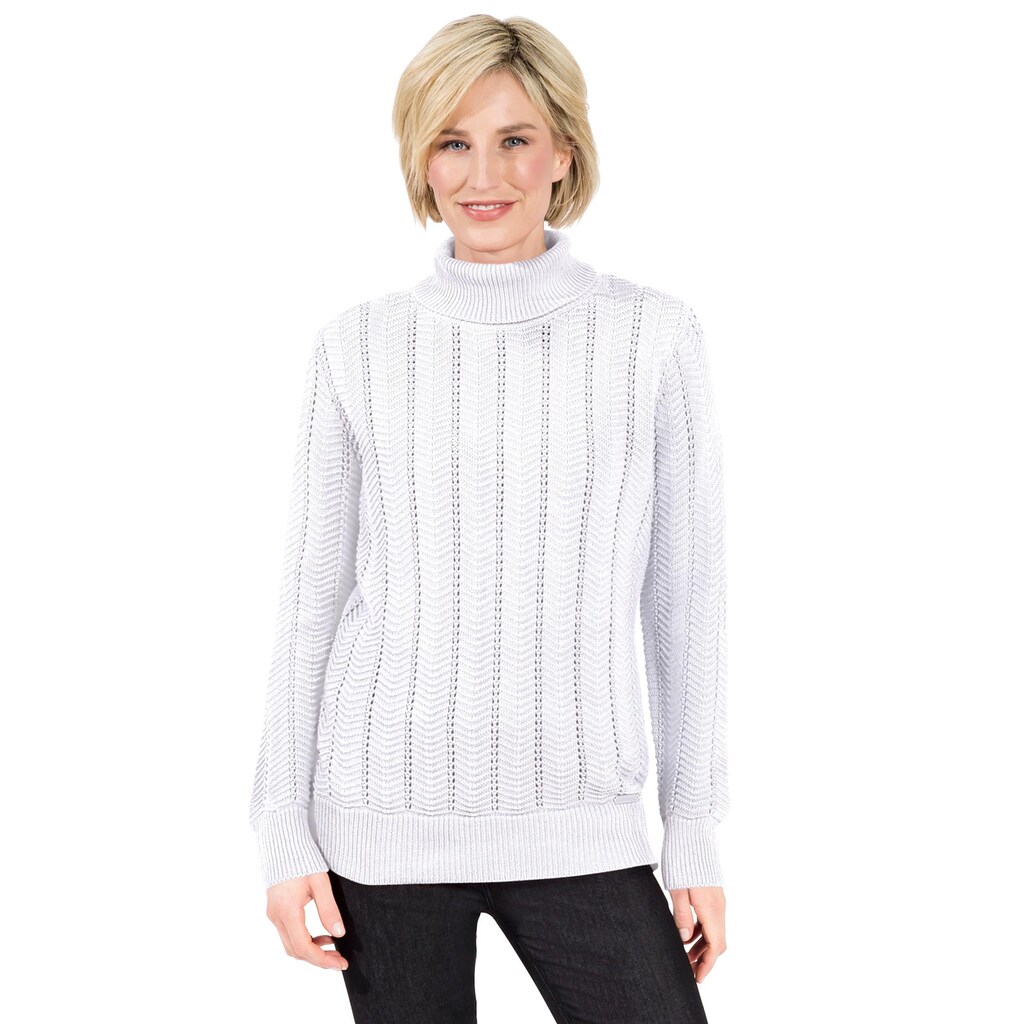 Damenmode Pullover Casual Looks Rollkragenpullover »Pullover« ecru Damenmode Pullover Casual Looks Rollkragenpullover »Pullover« ecru