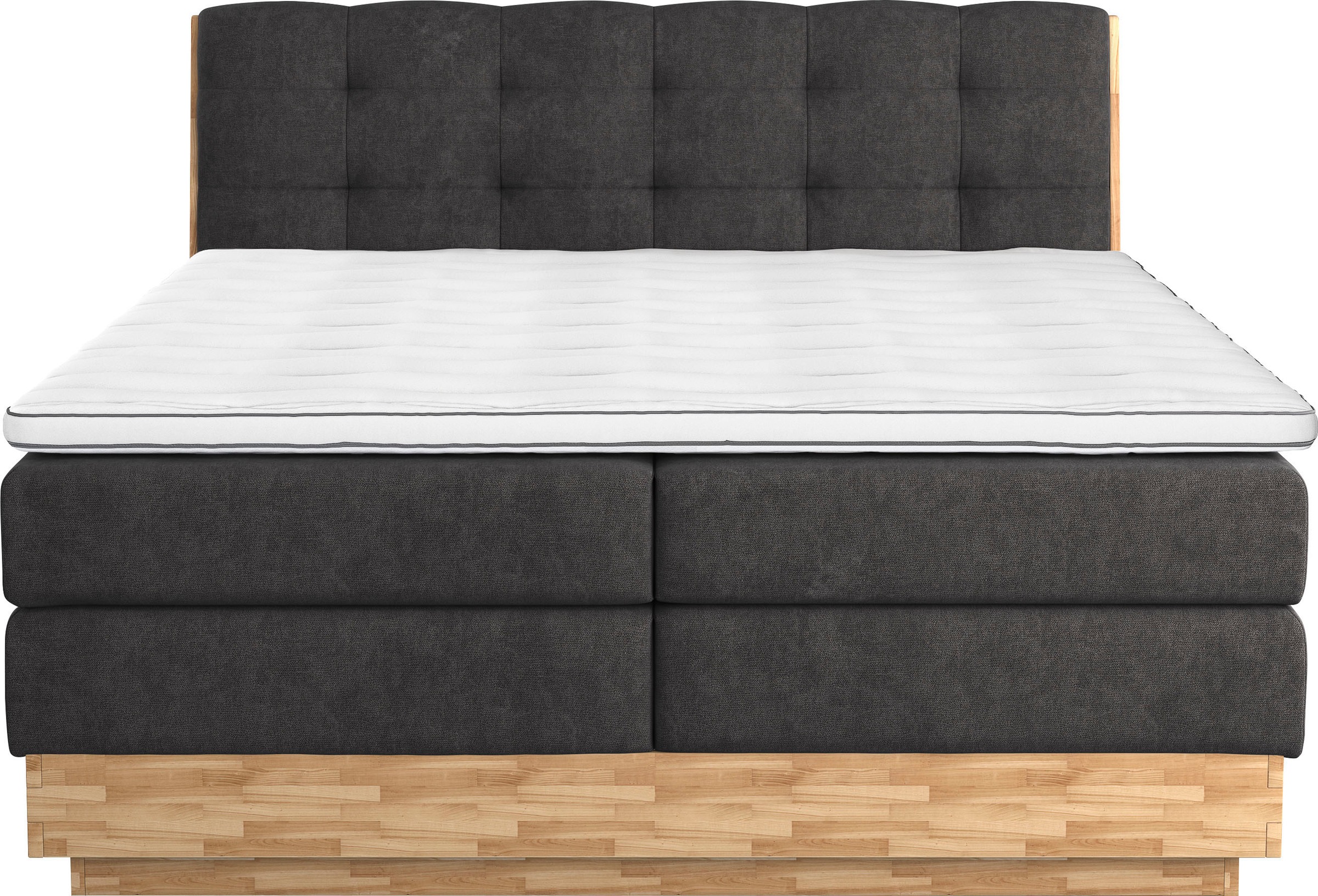 Boxspringbett HOME AFFAIRE "Naome", schwarz, B:161cm L:217cm, 100% Polyester, Komplettbetten, Boxspringbett, Boxspringbett, Inklusive Topper 8