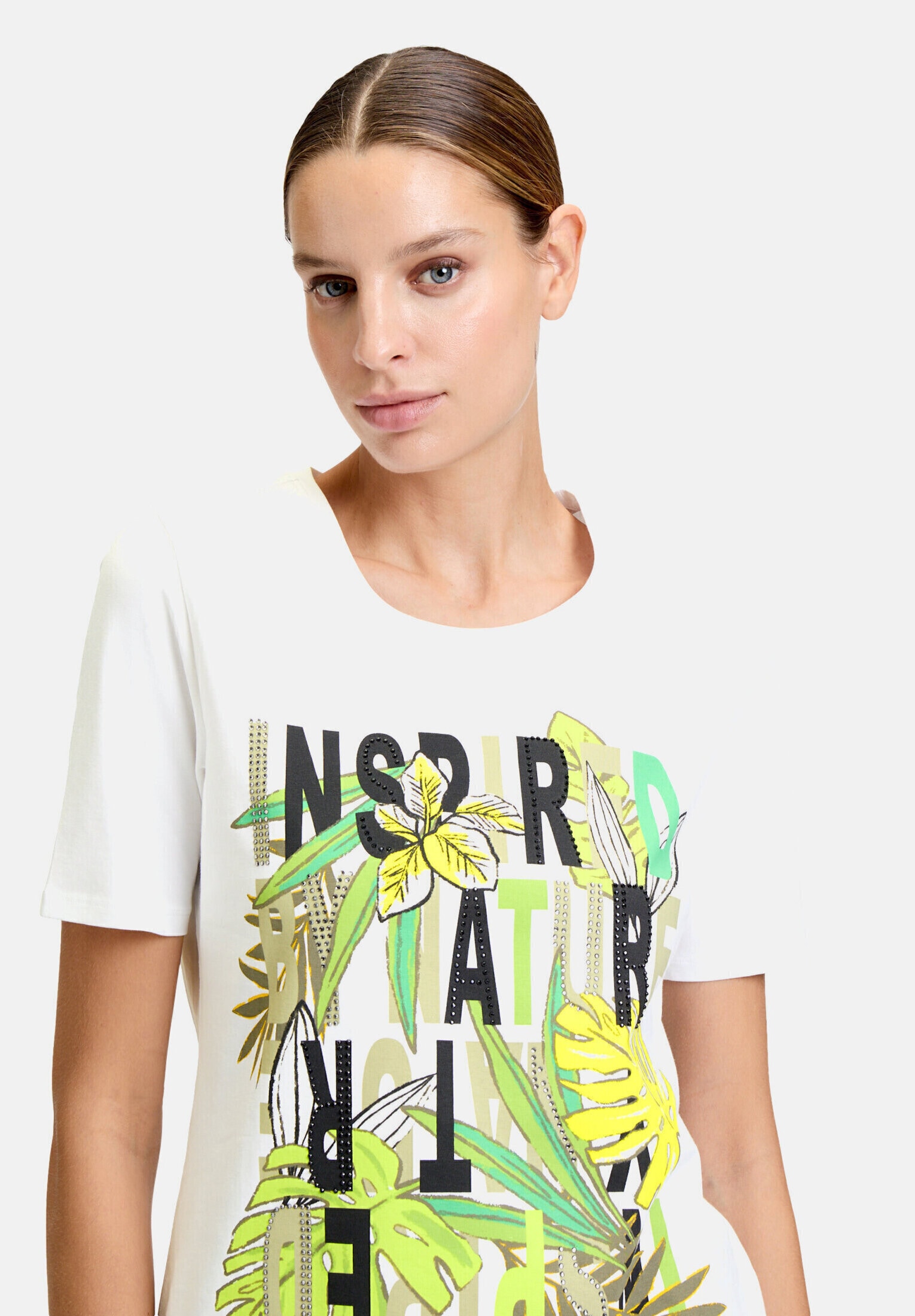 Betty Barclay Kurzarmshirt »Damen mit Aufdruck« 1 Stk. Glitzersteine