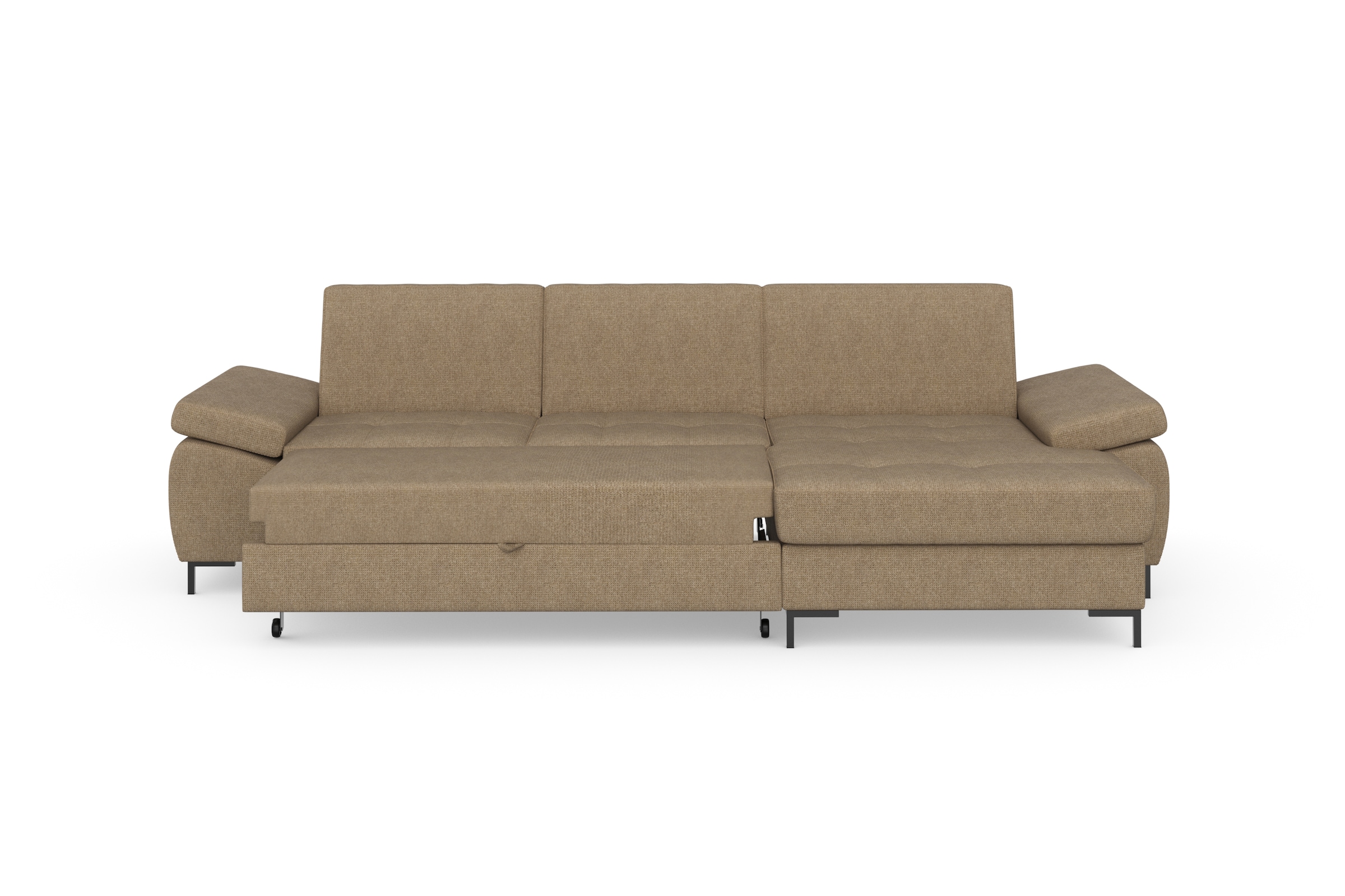DOMO collection Ecksofa »Capelo L-Form«, mit Armteilverstellung, wahlweise mit Bettfunktion, Federkern
