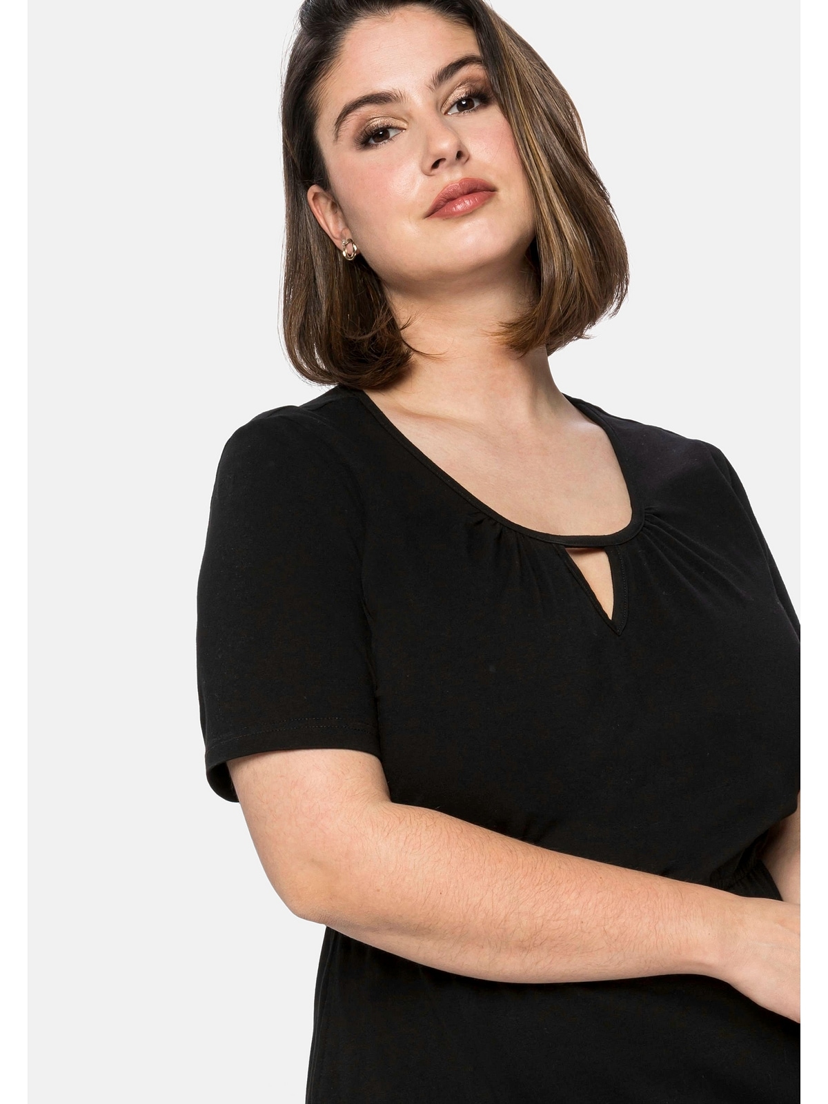Sheego Jerseykleid »Große Größen«, mit Cut-out am Ausschnitt
