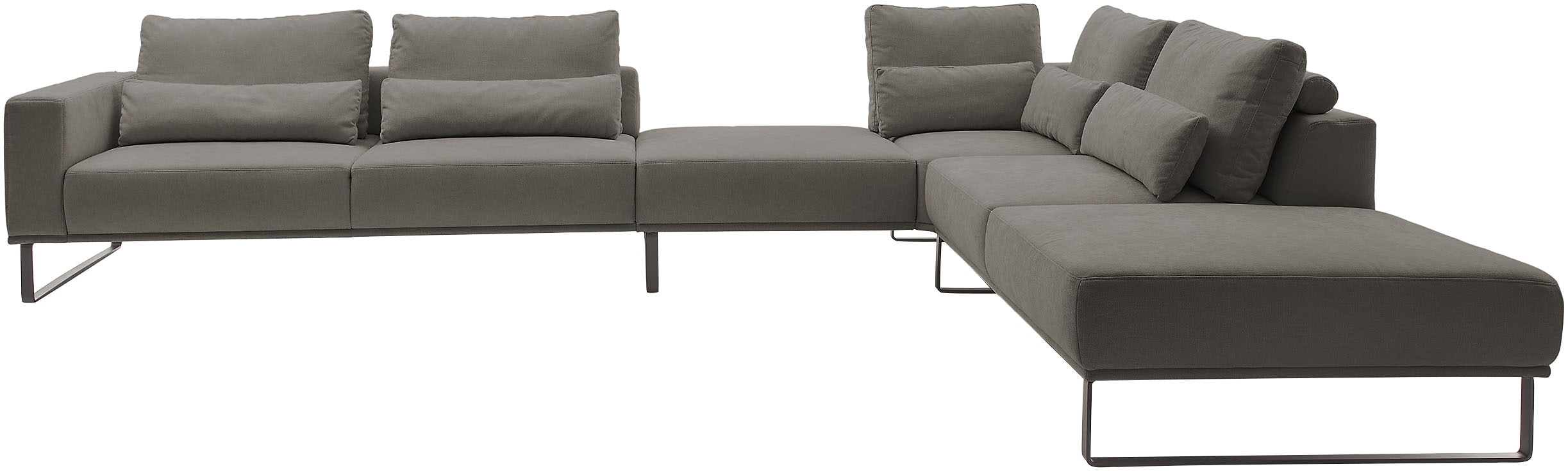 Musterring "JustB PM100 bequem, modern, elegant und viel Platz, bodenfrei" mit Zwischenhocker, wahlweise mit Funktion und Kissen, Maße 290 x 398