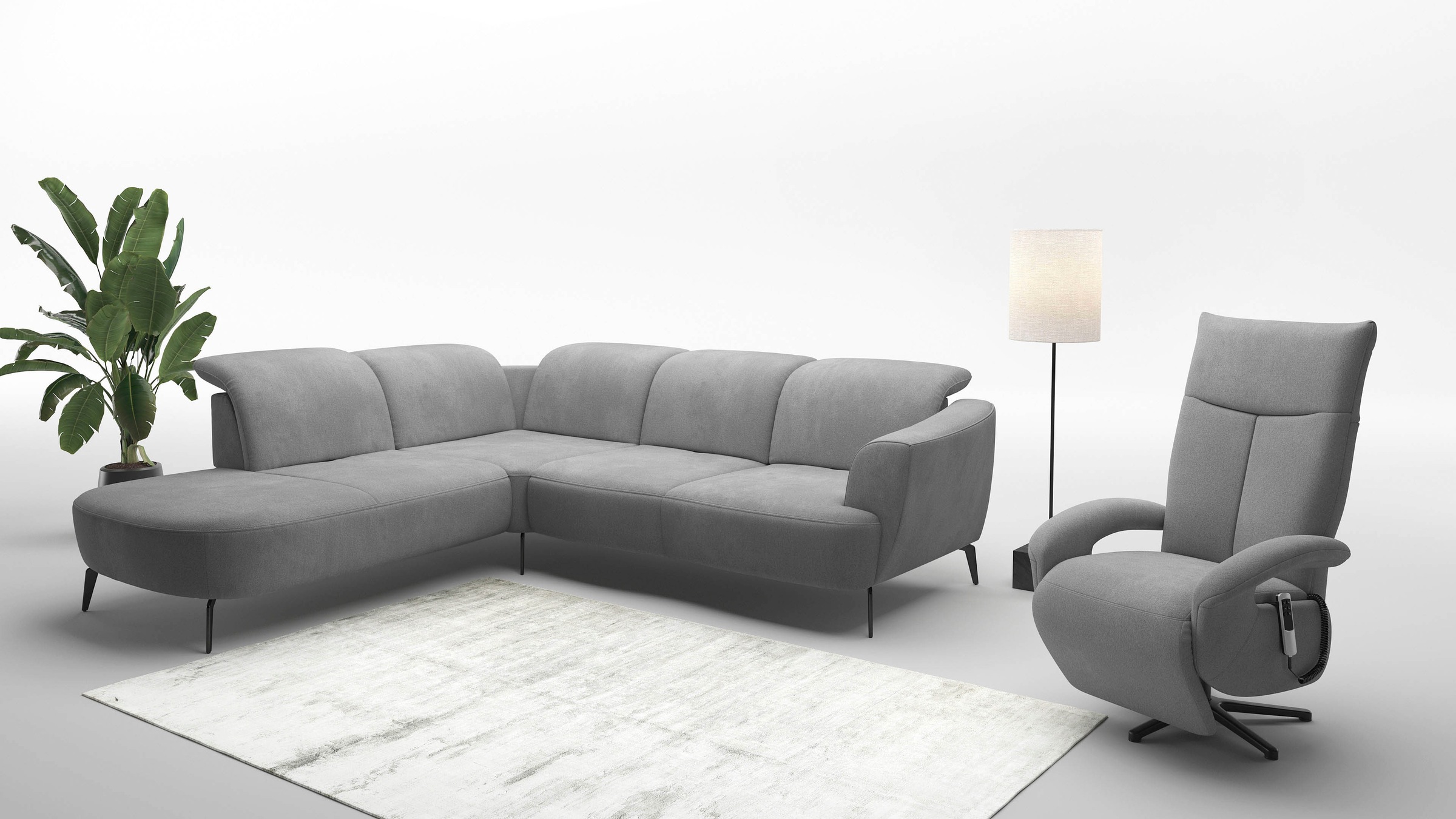 sit&more Ecksofa »Zoe«, ink.Sitztiefenverstellung, wahlweise mit Kopfteilverstellung