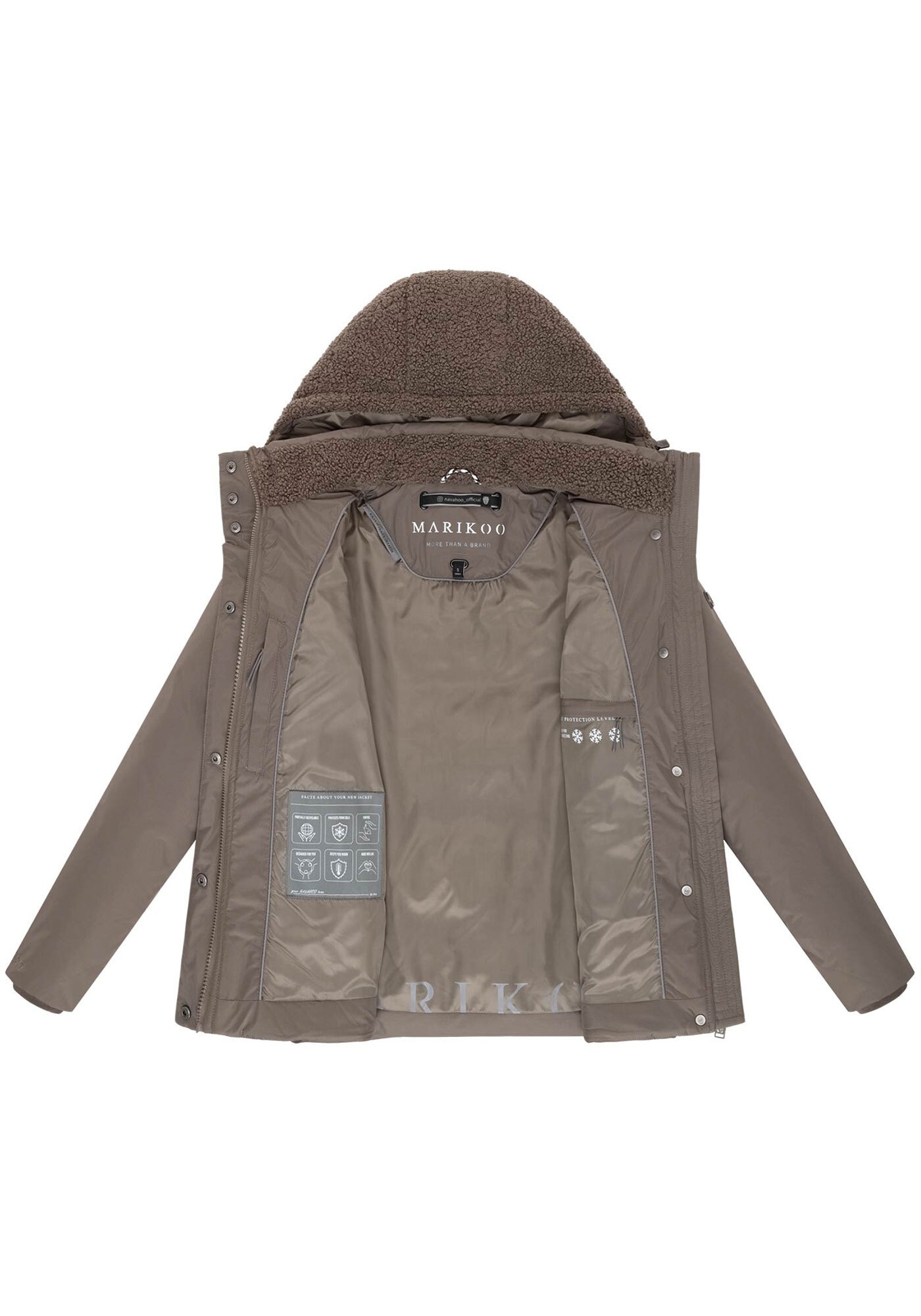 Marikoo Winterjacke »Sheeta«, Kombination aus Teddyfleece und glattem Material