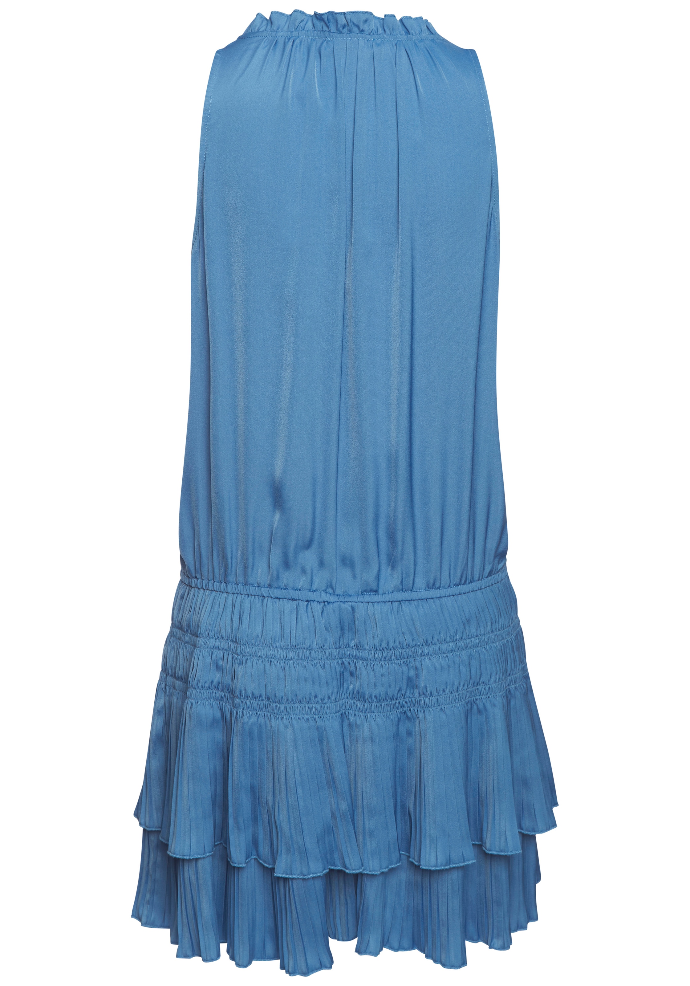 Vivance Sommerkleid »aus weich fließender Satinqualität mit Rüschendetails« Ohne Taschen luftiges Partykleid, kurzes Satinkleid, Minikleid mit Volants,Festival