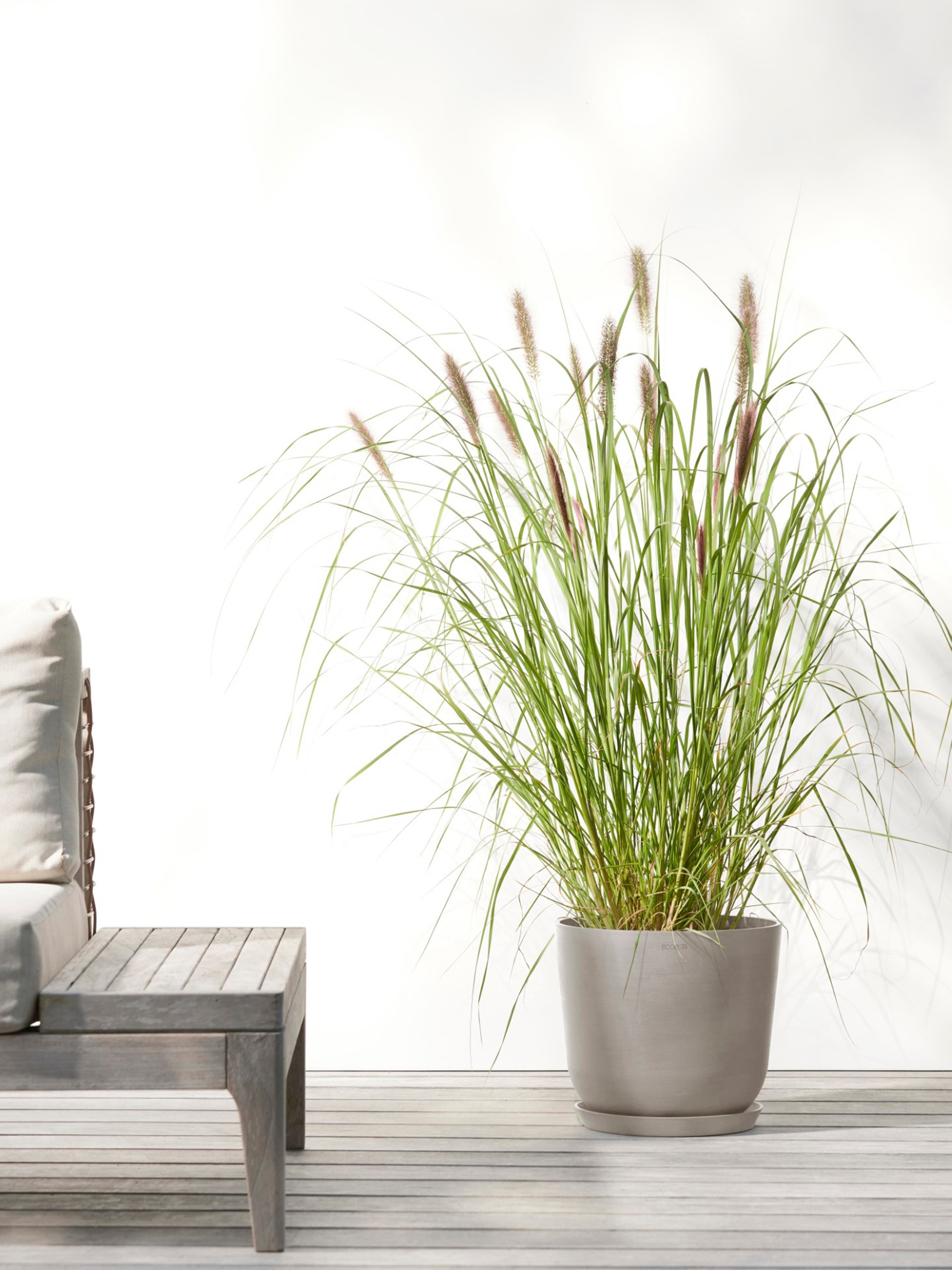 ECOPOTS Blumentopf »Oslo 25 + Wassersystem Taupe«, für innen und außen: frostsicher, bruchsicher und lichtbeständig