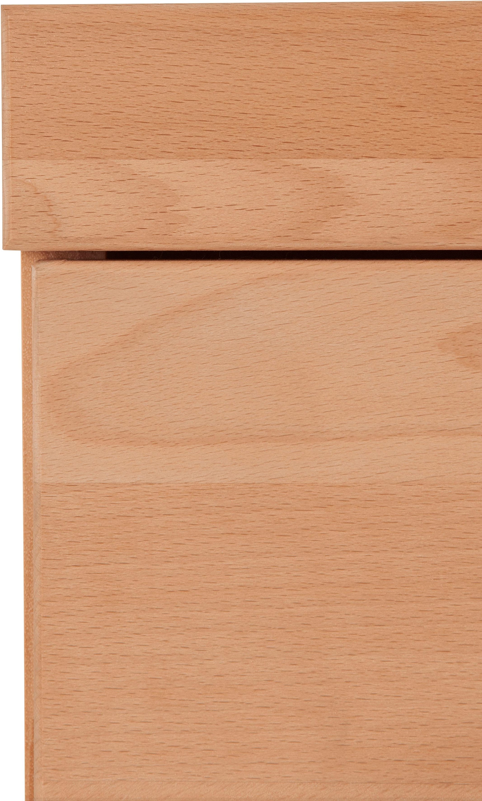 Home affaire Lowboard »Ribe,180cm breit, Fronten Massivholz,6 Fächer,Kabeldurchführung«, Korpus Holzwerkstoff,Glaseinsatz aus gehärtetem Glas,Böden versetzbar