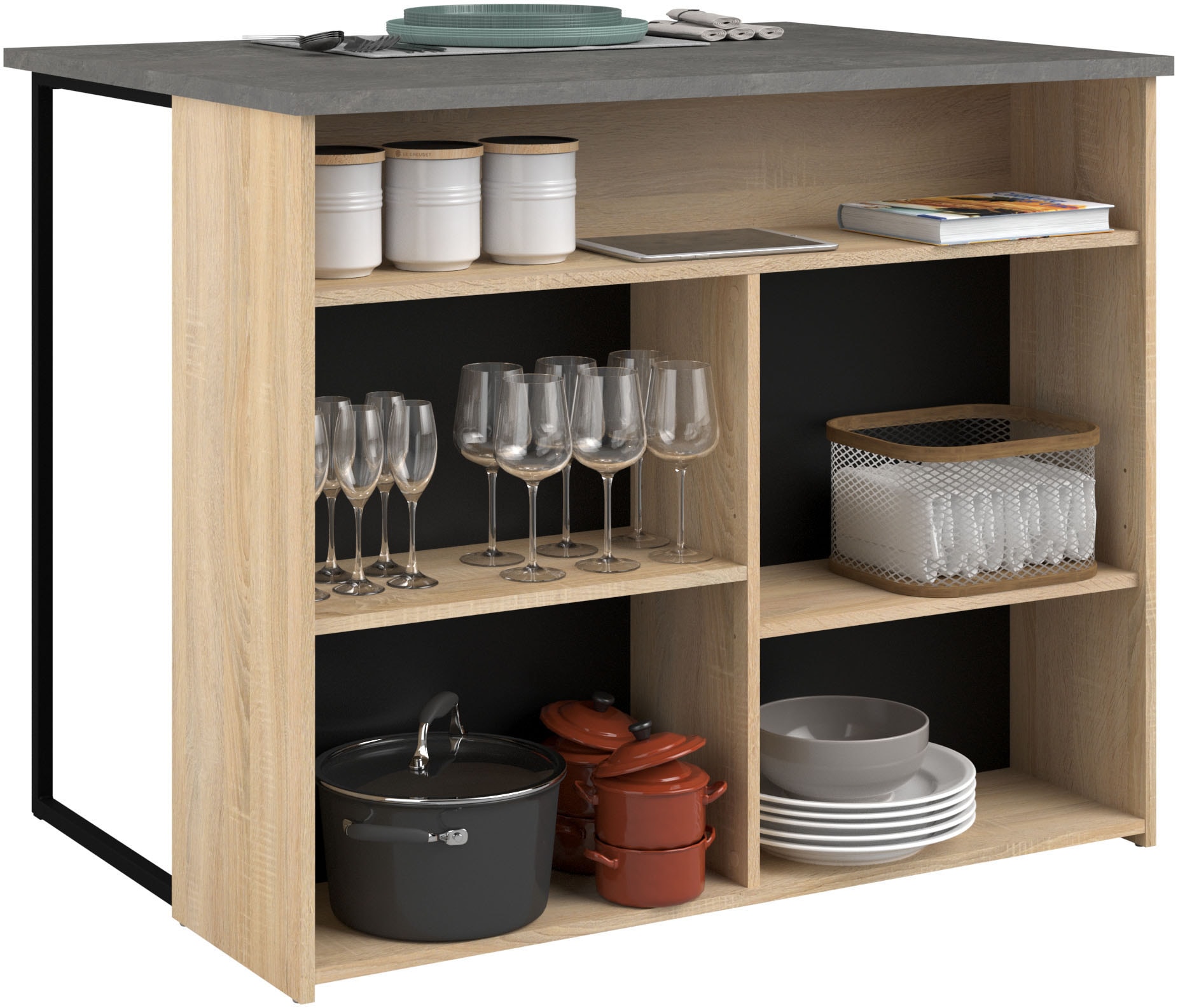 Parisot Schrank-Set »Fumay«, (Set, 2 St.), viel Stauraum, Kabeldurchlaß