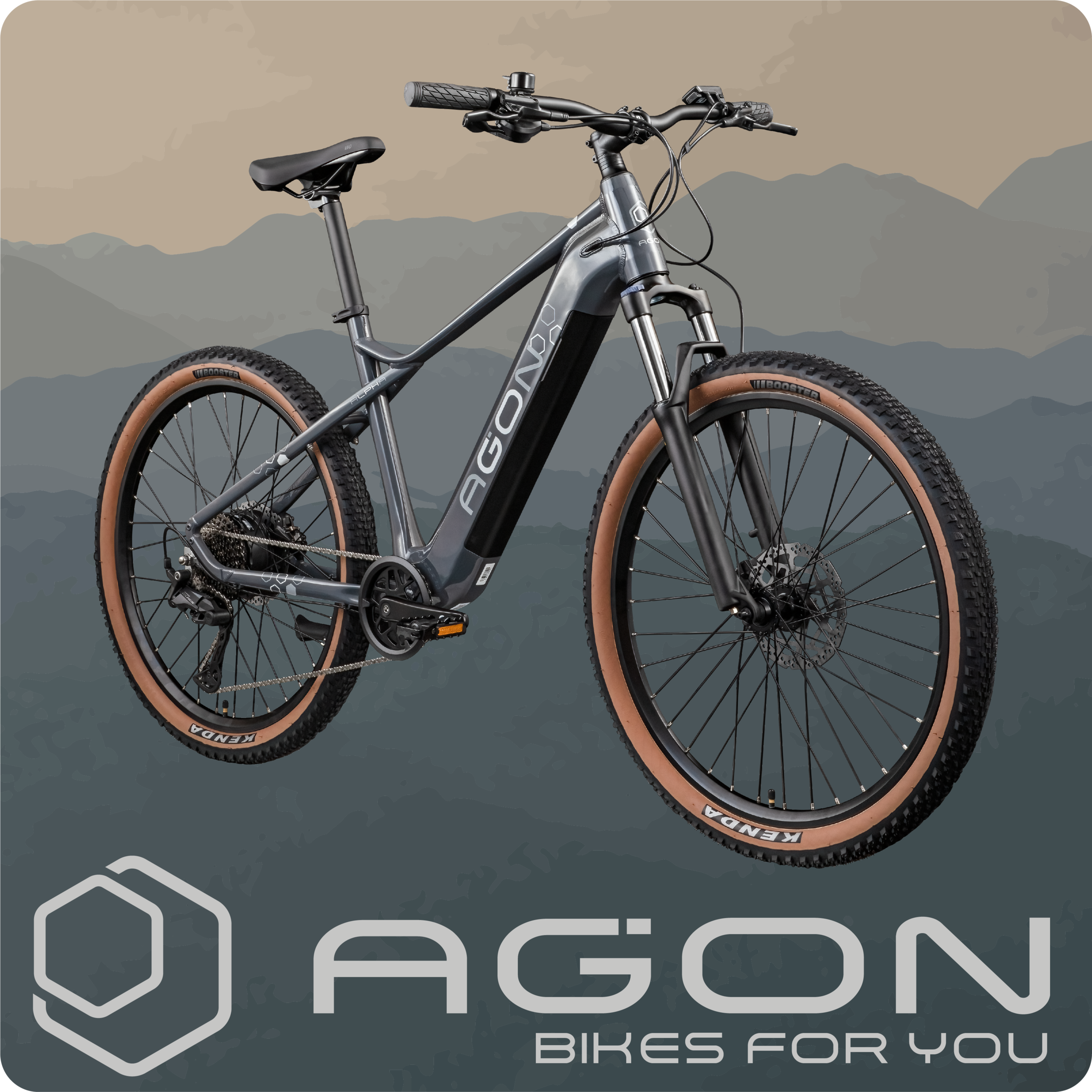 AGON »Alpha« 10 Gang Deore SGS T6000 Schaltwerk Kettenschaltung Heckmotor 250 W Pedelec, Elektrofahrrad für Damen u. Herren, MTB