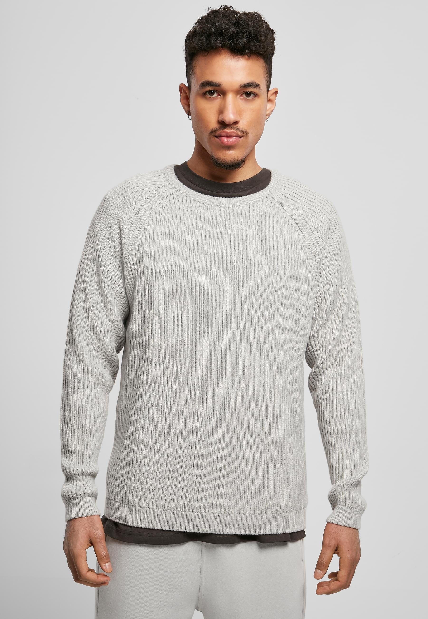 URBAN CLASSICS Rundhalspullover »Urban Classics Herren Ribbed Raglan Sweater«, (1 tlg.)