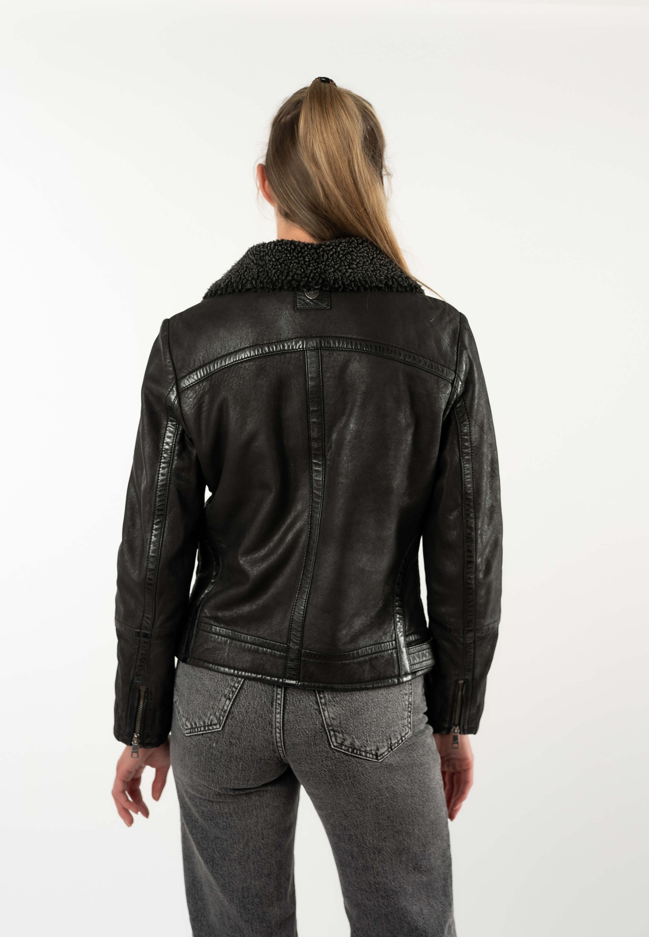 Mauritius Lederjacke »MWIskra« mit Teddyfell-Kragen
