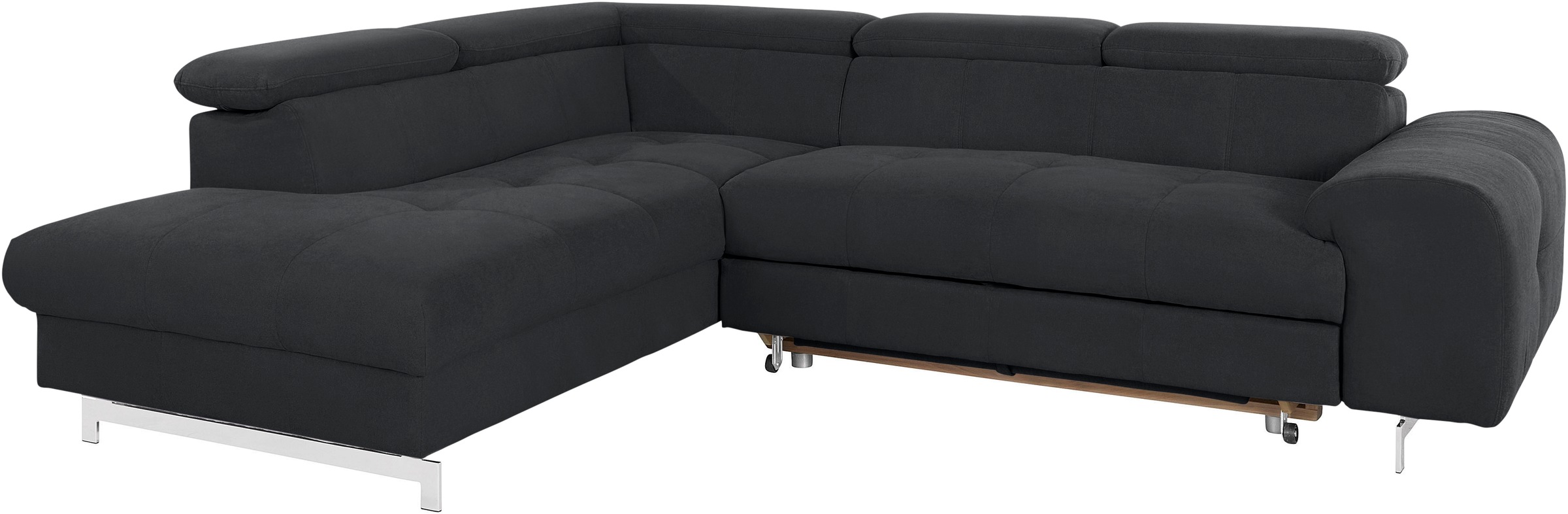 COTTA Ecksofa »Chef L-Form«, mit Kopfteilverstellung, edle Metallkufen, wahlweise mit Bettfunktion