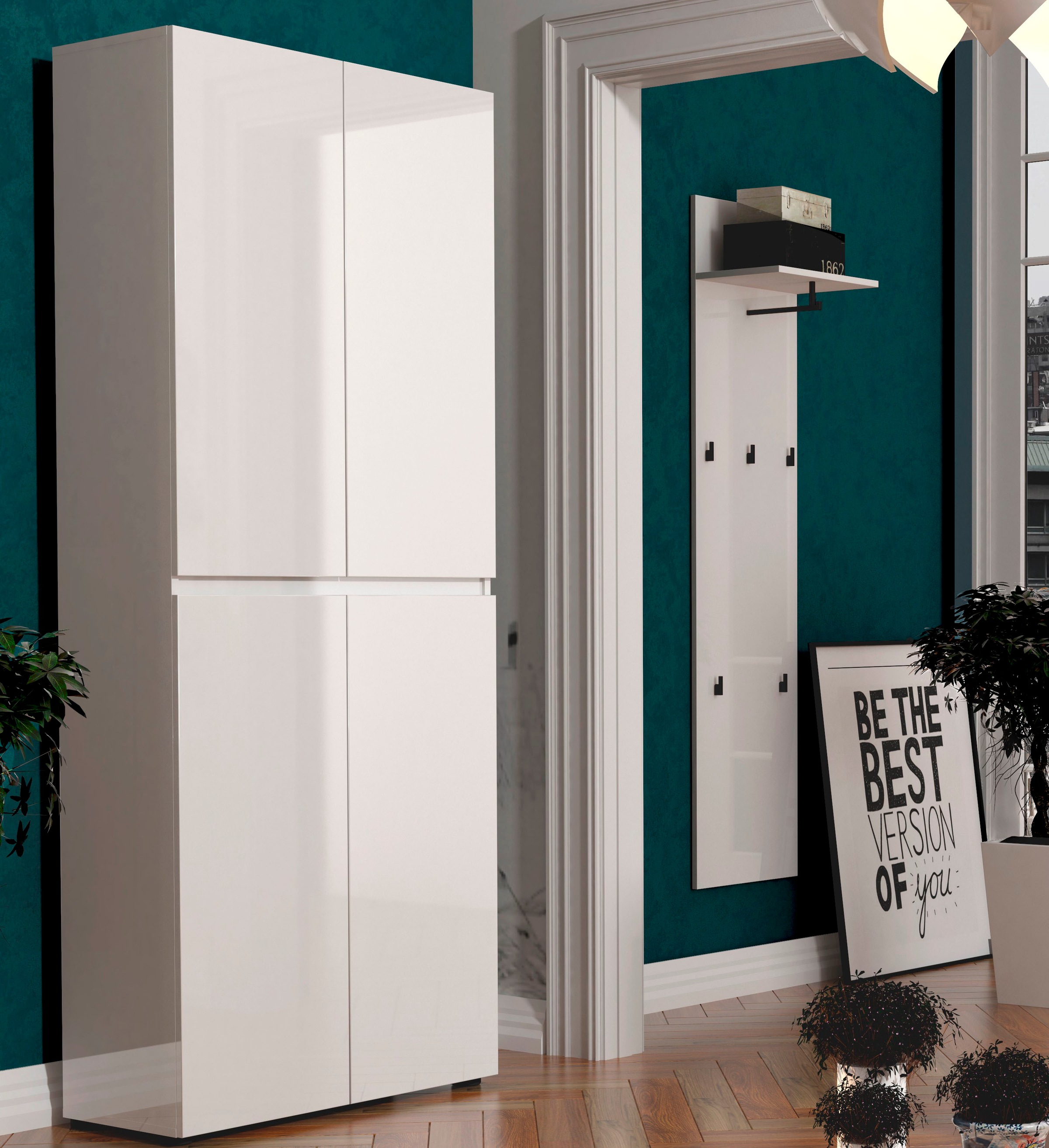 Home affaire Garderobenpaneel "MISTER Wandpaneel mit 5 Haken, Kleiderstange günstig online kaufen