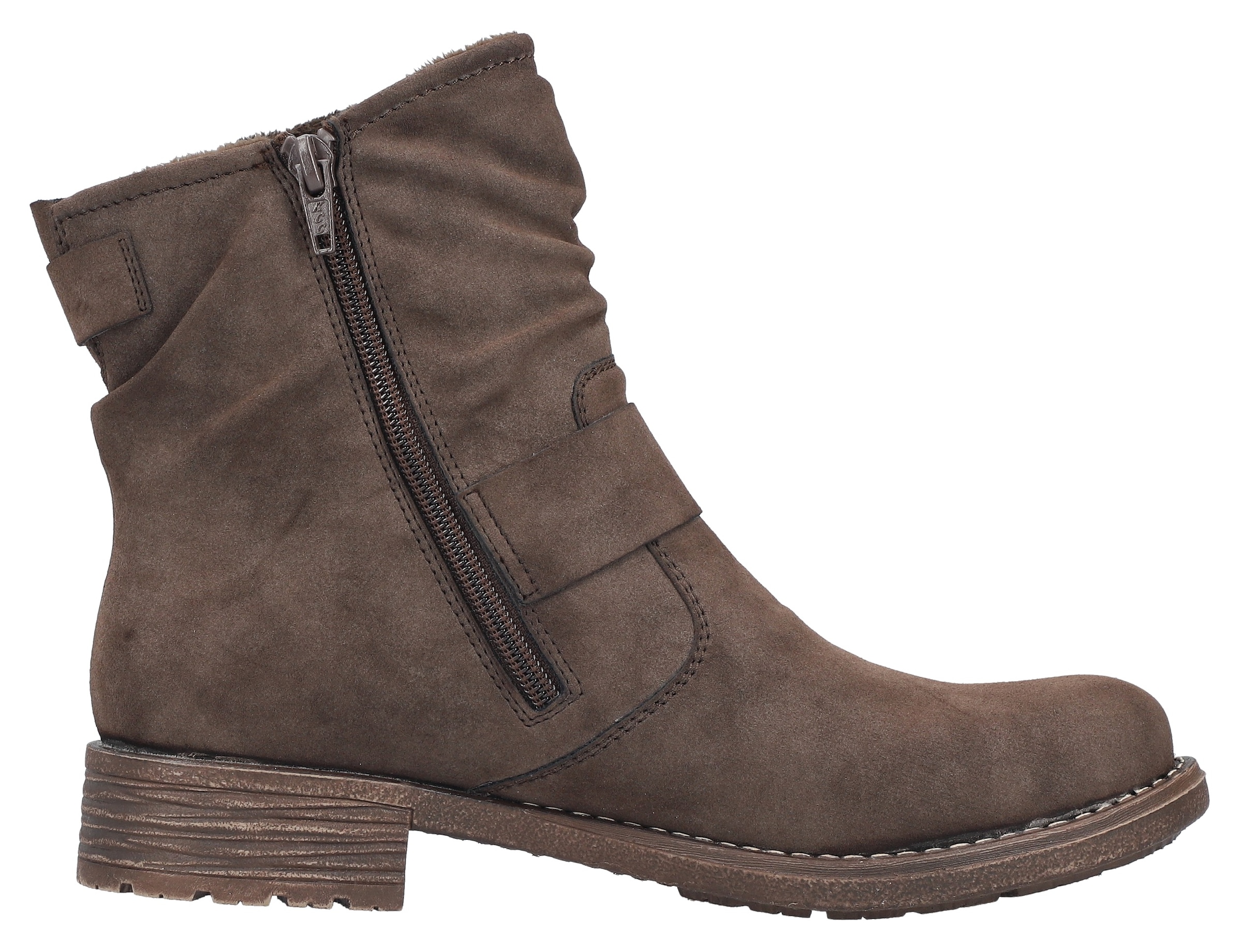 Rieker Stiefelette, Boots, Blockabsatz, slouchy Schaft und Innenreißverschluss