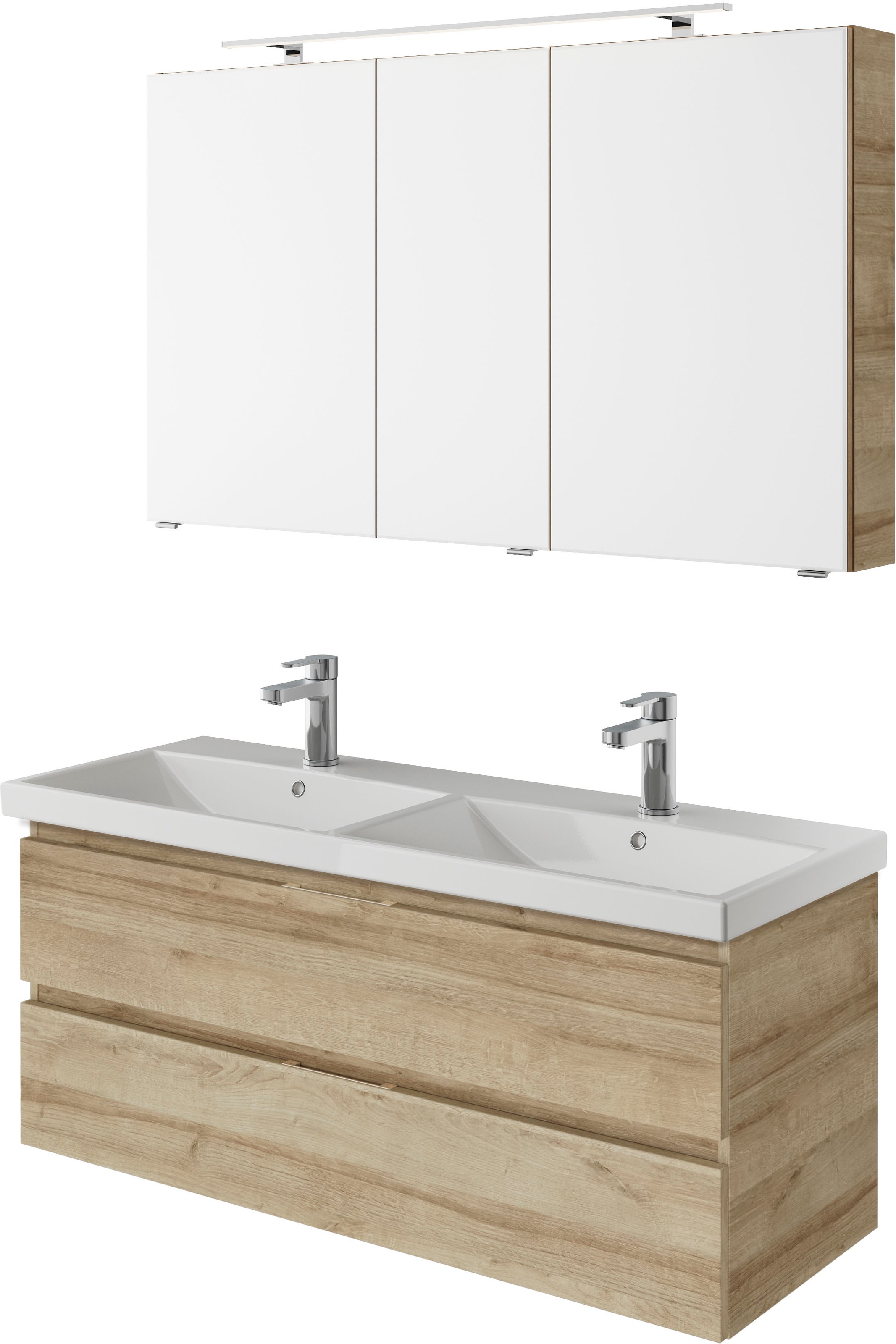 Saphir Badmöbel-Set "Serie 4035 2-teilig, Keramik-Doppelwaschtisch mit LED- günstig online kaufen