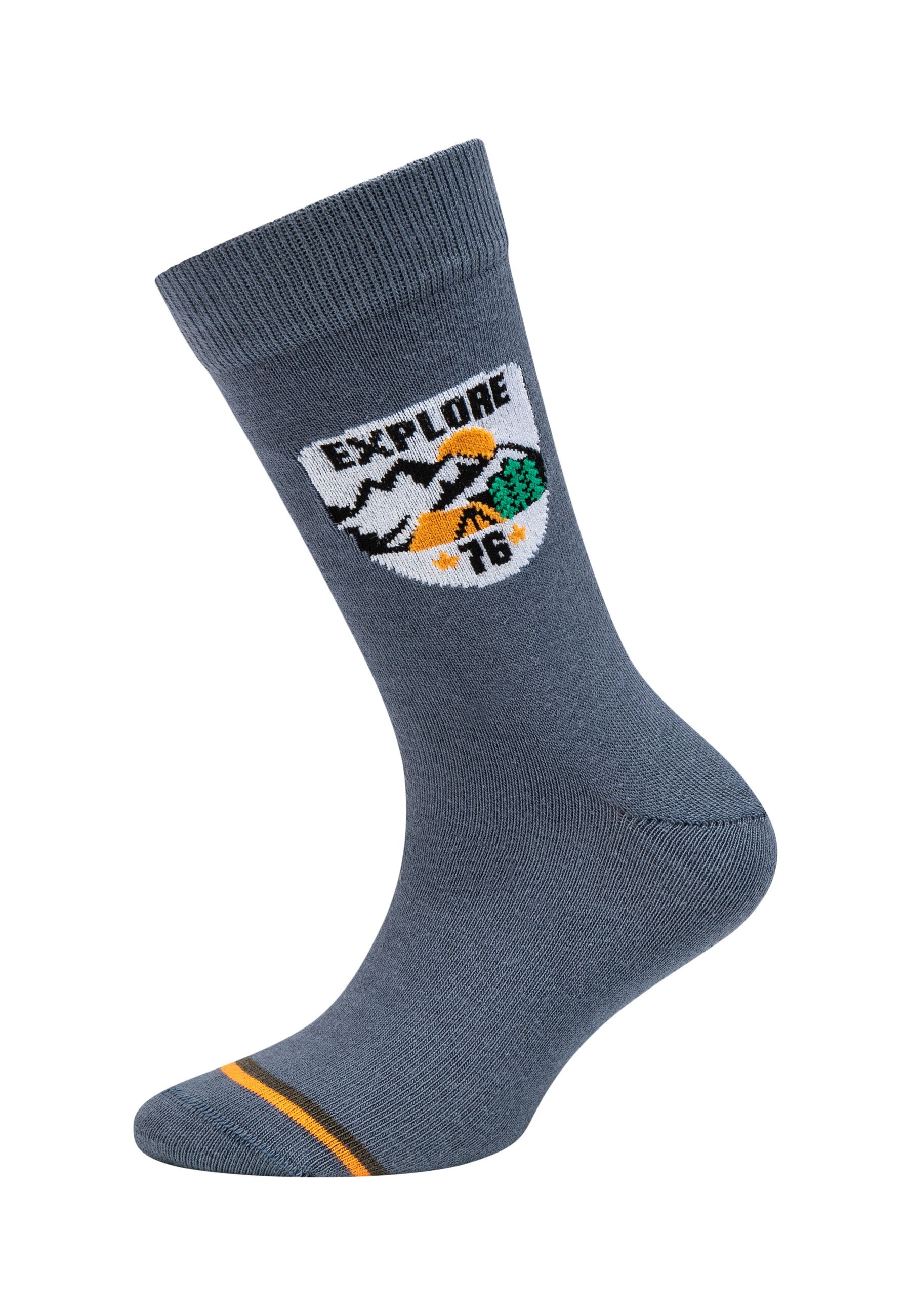 Camano Socken »Kindersocken ca-soft 8er Pack«, 8er Pack Ohne drückenden Gummibund, Mit OCS zertifizierter Baumwolle