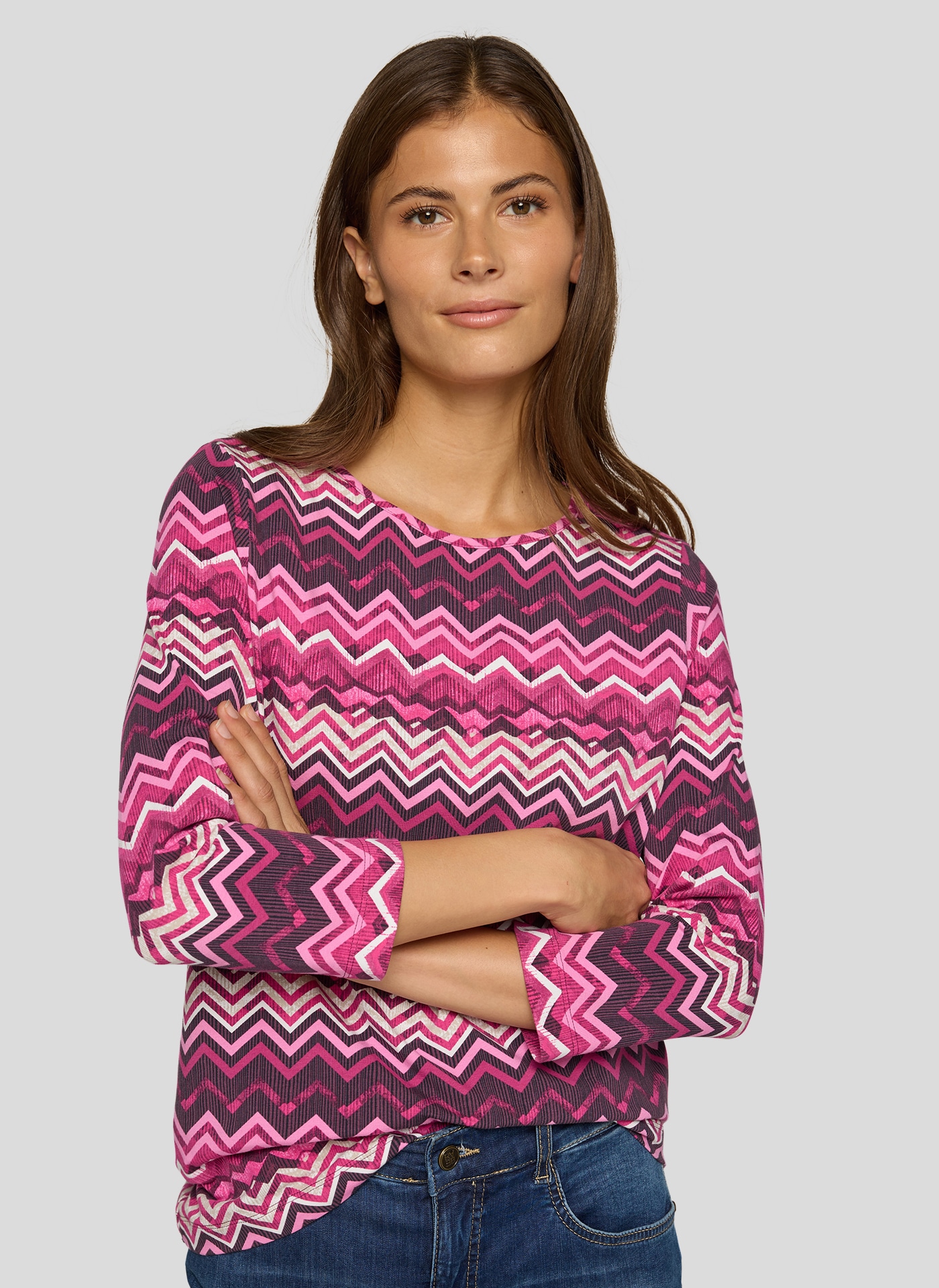 Rabe 3/4-Arm-Shirt mit grafschem Muster