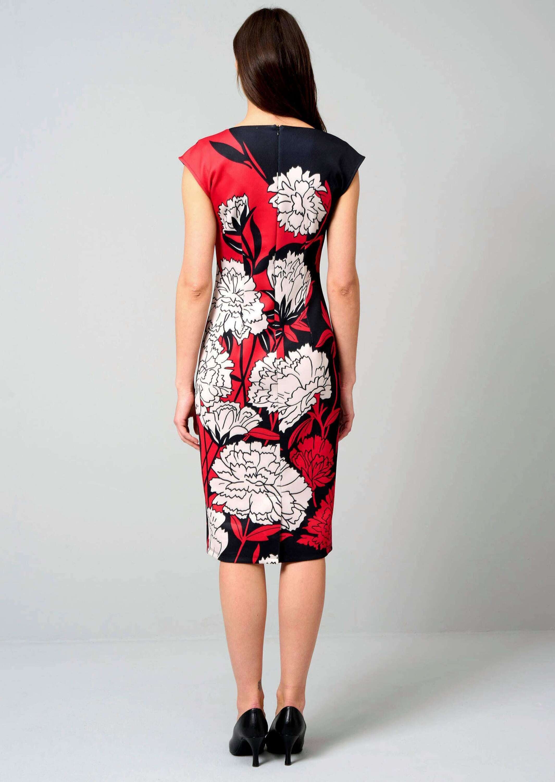 Jerseykleid ALBA MODA "Jerseykleid Jerseykleid aus angenehmer Scubaware", Damen, Gr. 36, N + K Gr, schwarz, Obermaterial: 95% Polyester PES. 5% Elasthan EL., Modern, figurbetont, Kleider Jerseykleid 3