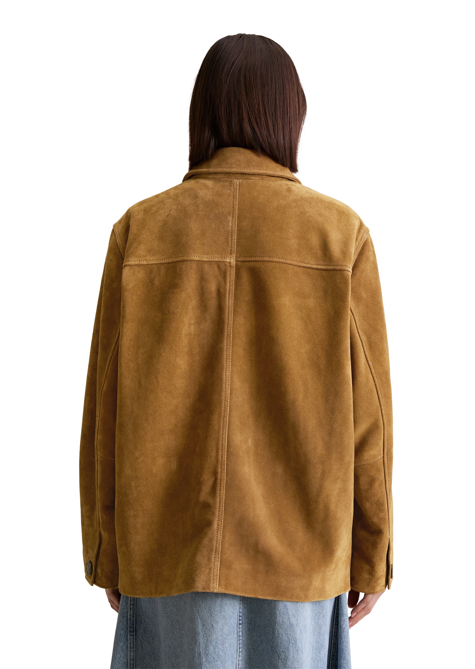 Marc O'Polo DENIM Lederjacke »im Barnjacket-Stil«, ohne Kapuze