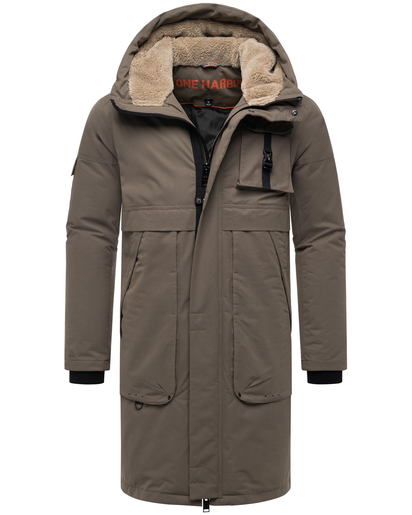 Stone Harbour Wintermantel »Cyriaan XX«, Langer Herren Winterparka mit großen Eingrifftaschen