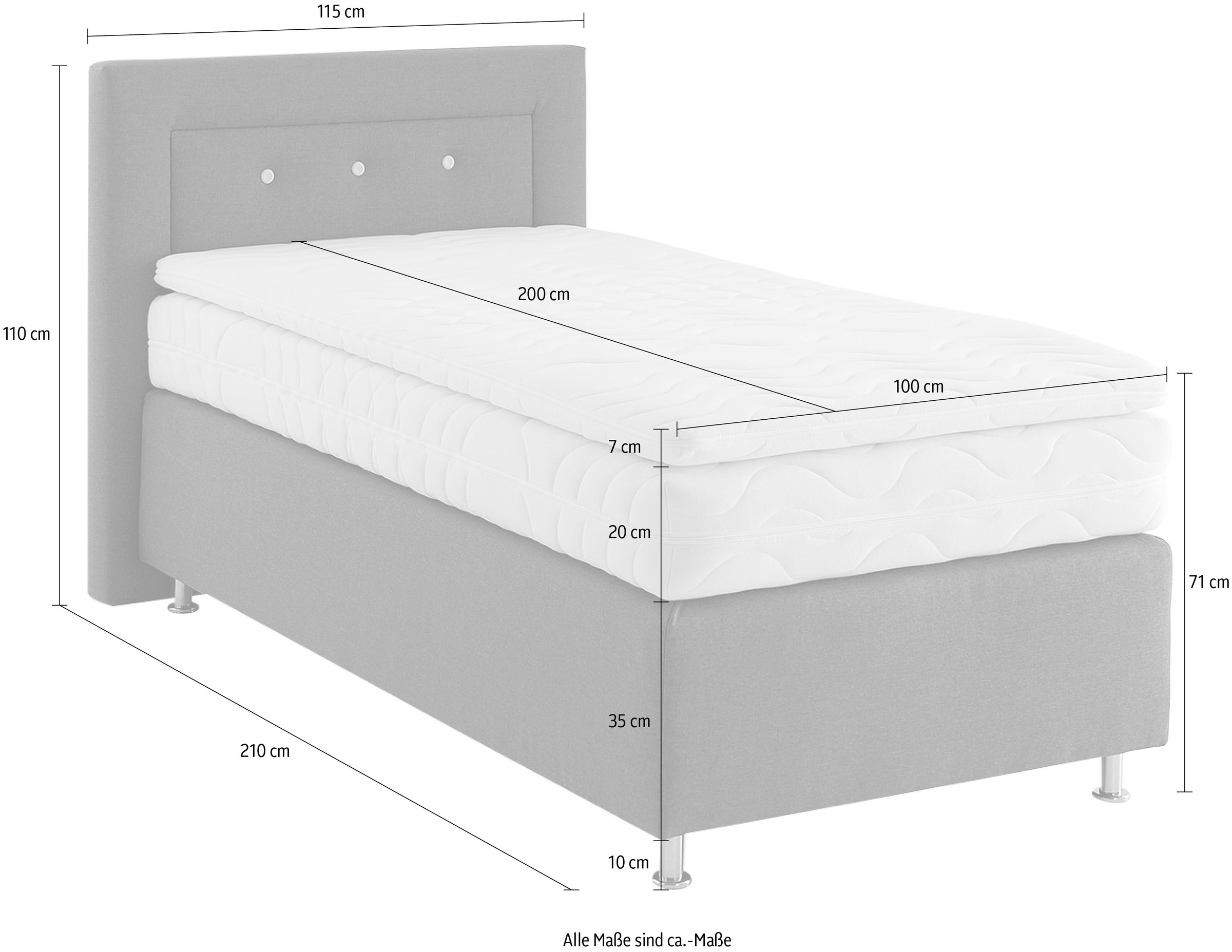 Westfalia Schlafkomfort Boxspringbett, wahlweise mit Topper