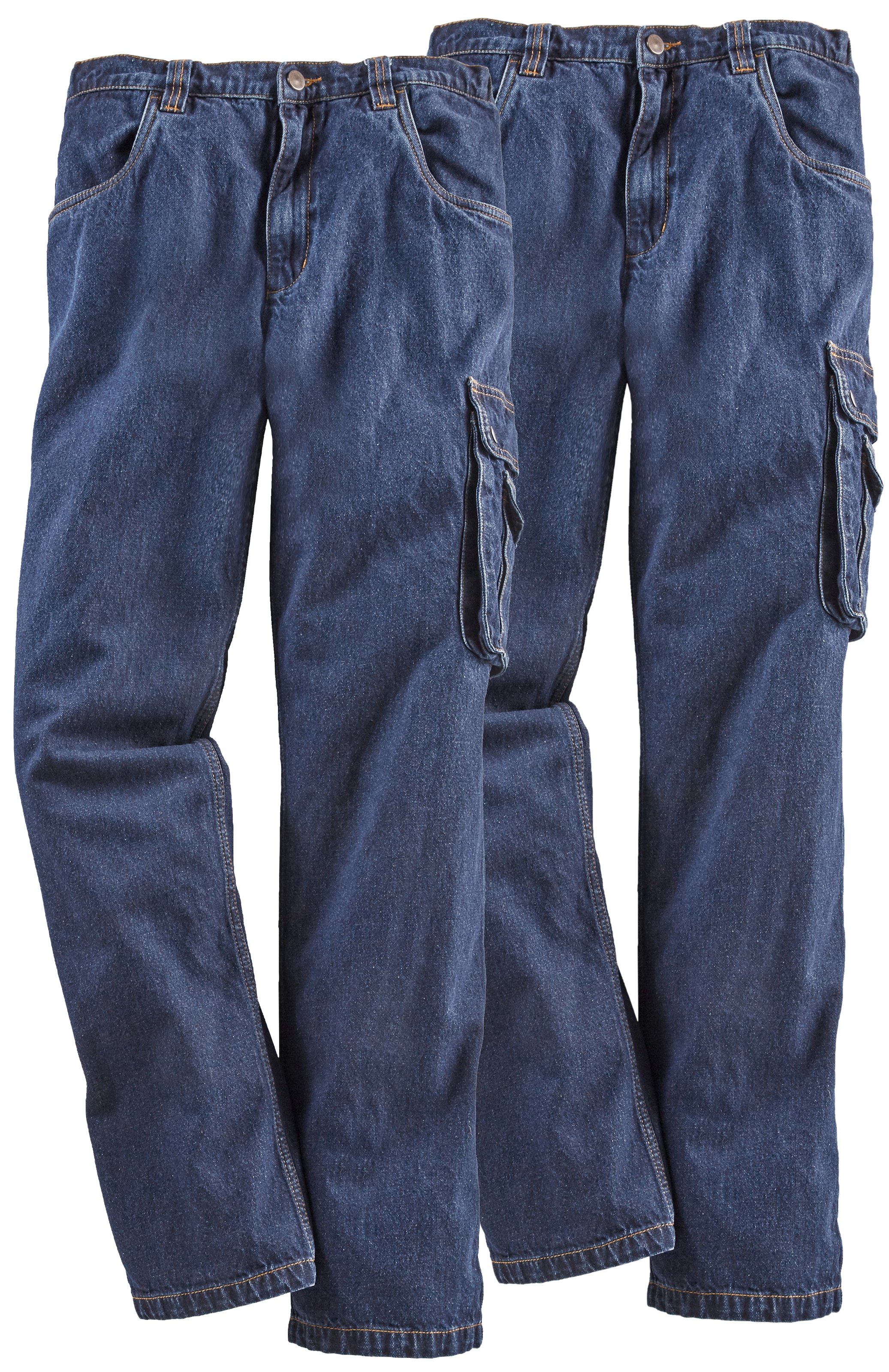 Northern Country Arbeitshose »Jeans Worker«, (2 tlg., 2er-Pack, aus 100% Baumwolle), Arbeitjeans mit dehnbarem Bund mit 8 praktischen Taschen