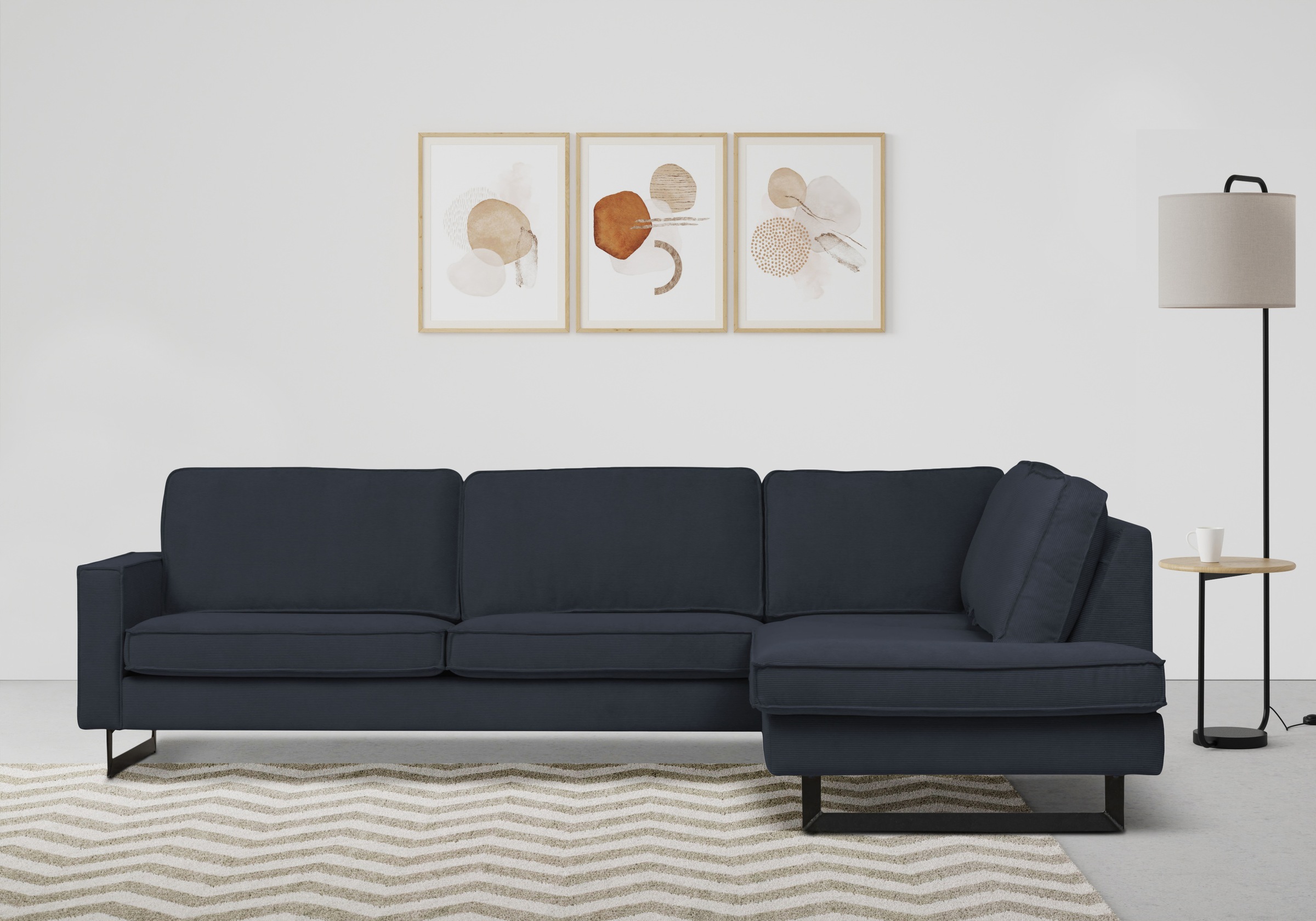 Places of Style Ecksofa "Pinto, 290 cm, Cord, Chenille, Lederoptik, Ottoman günstig online kaufen